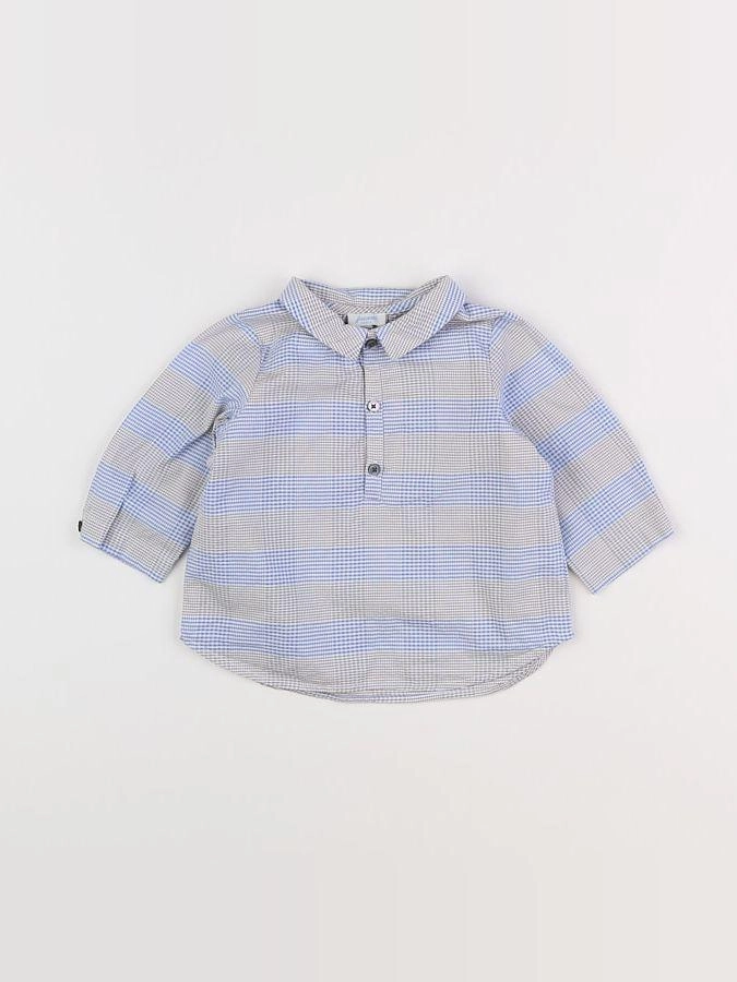 Jacadi - chemise bleu - 6 mois