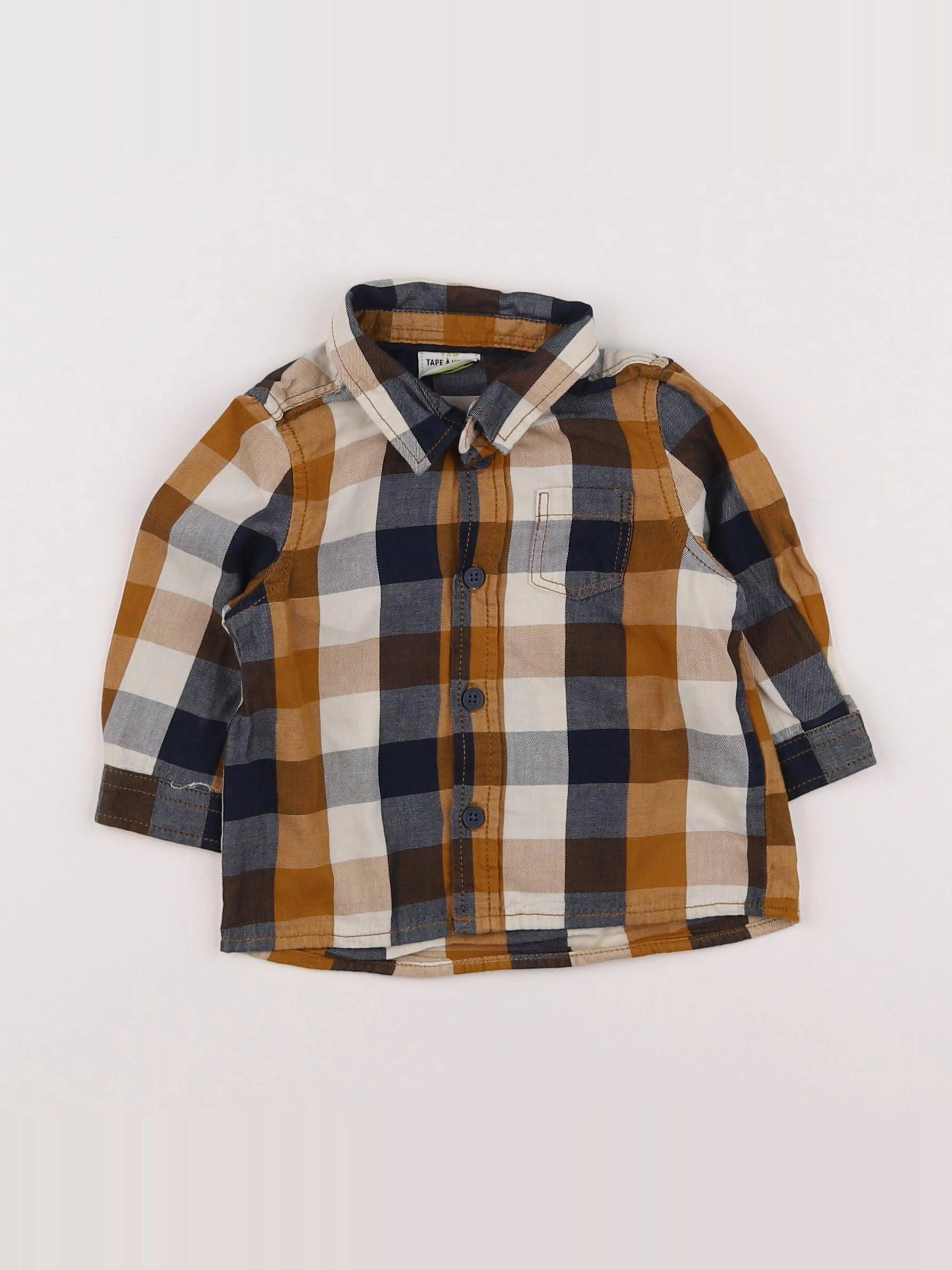 Tape à l'oeil - chemise blanc, marron, multicolore - 6 mois