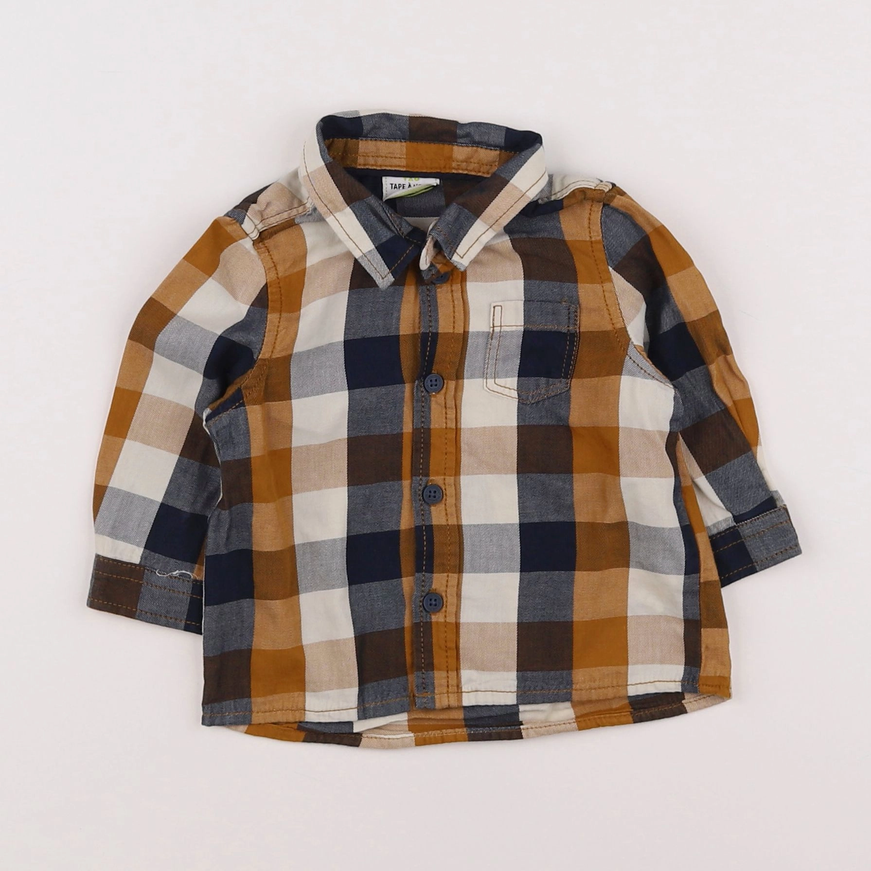 Tape à l'oeil - chemise blanc, marron, multicolore - 6 mois