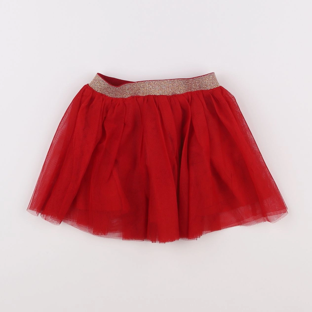 Vertbaudet - jupe rouge, or - 2 ans