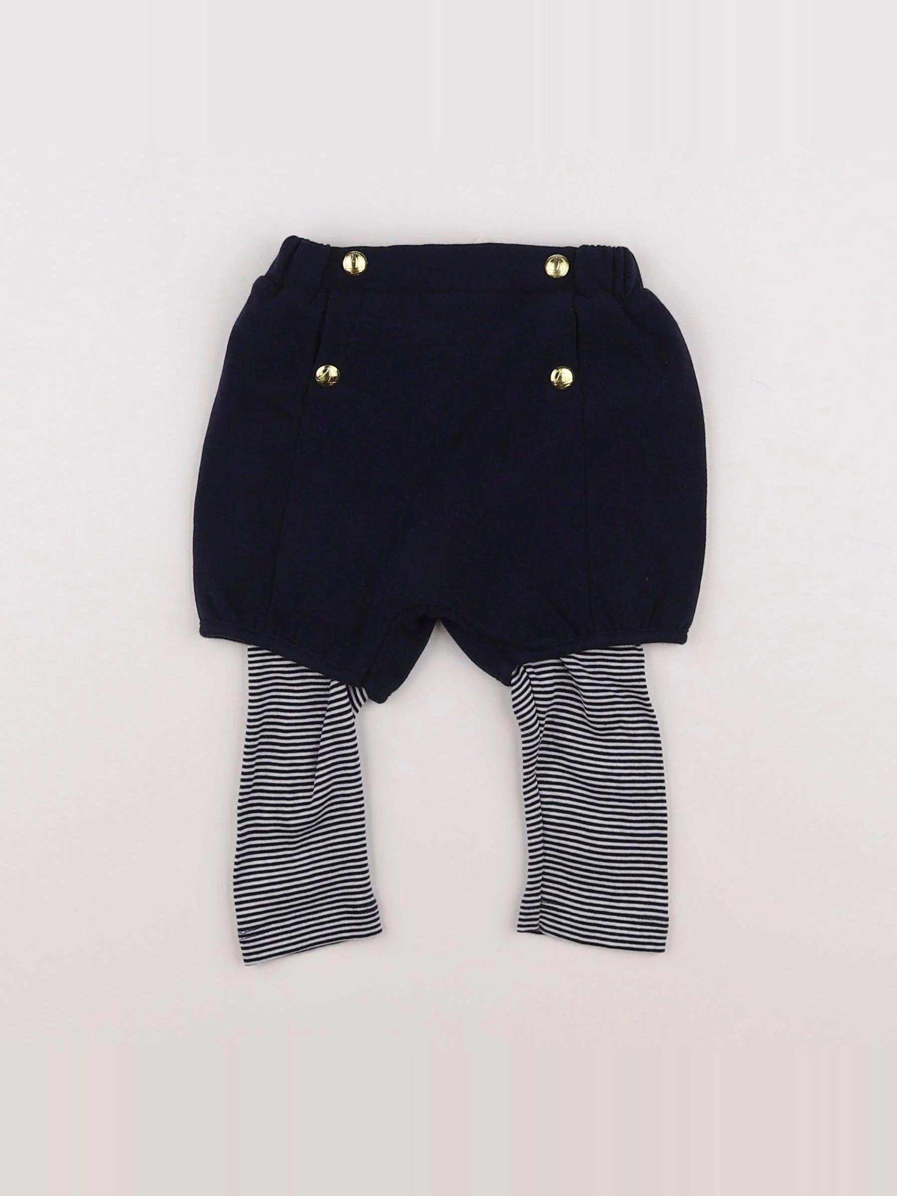 Petit Bateau - legging blanc, bleu - 6 mois