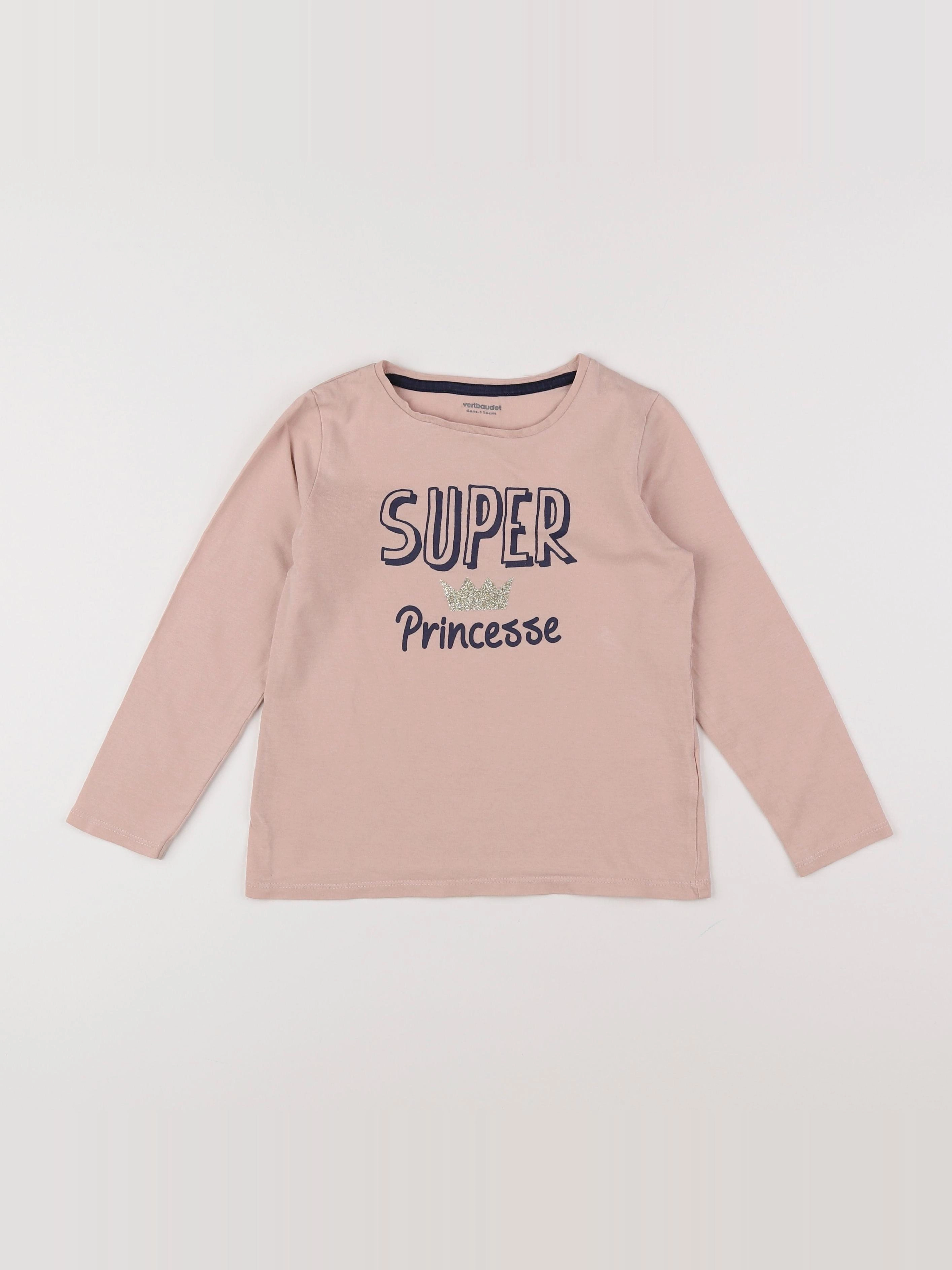 Vertbaudet - tee-shirt rose - 6 ans