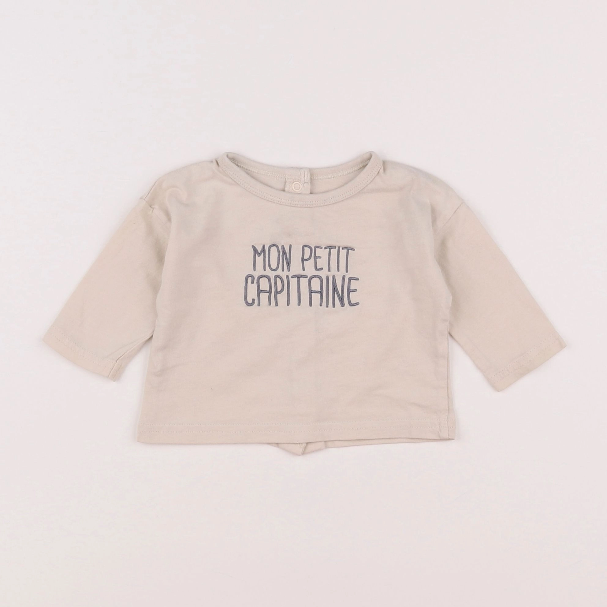 Vertbaudet - tee-shirt beige - 3 mois