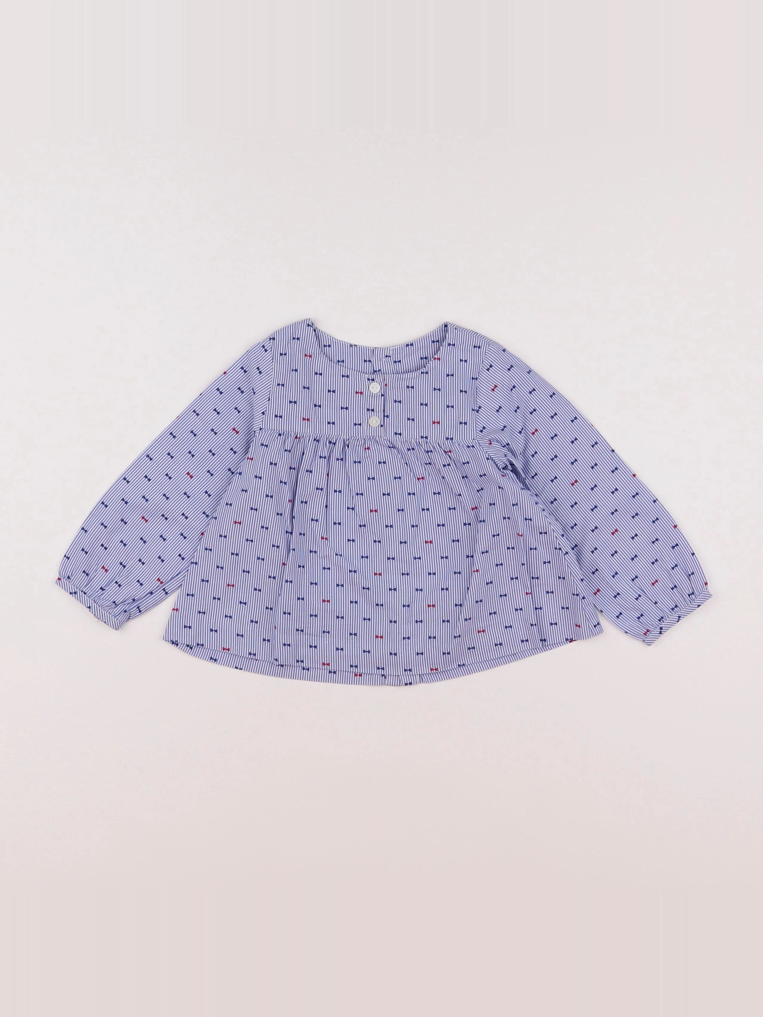 Jacadi - blouse bleu - 12 mois