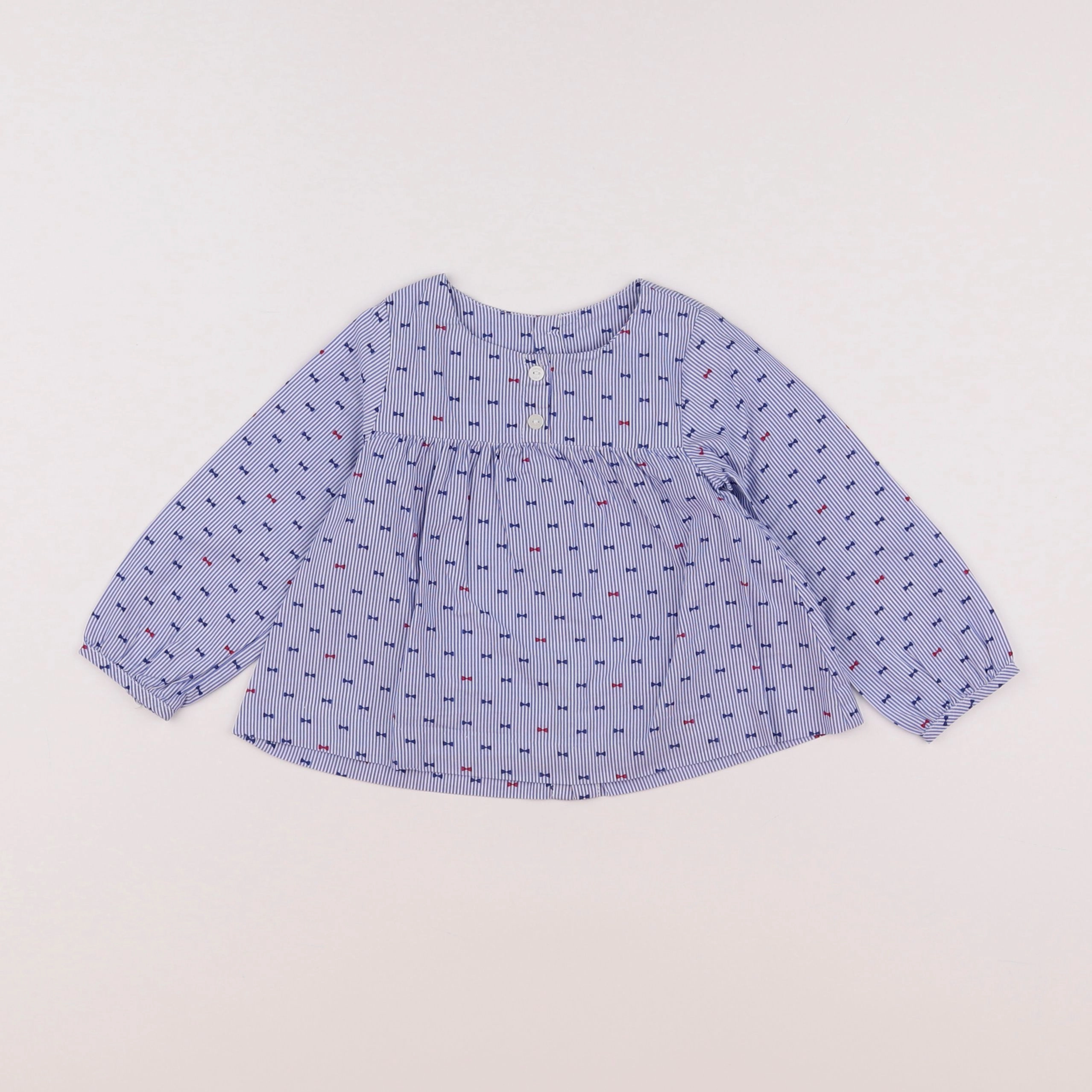 Jacadi - blouse bleu - 12 mois