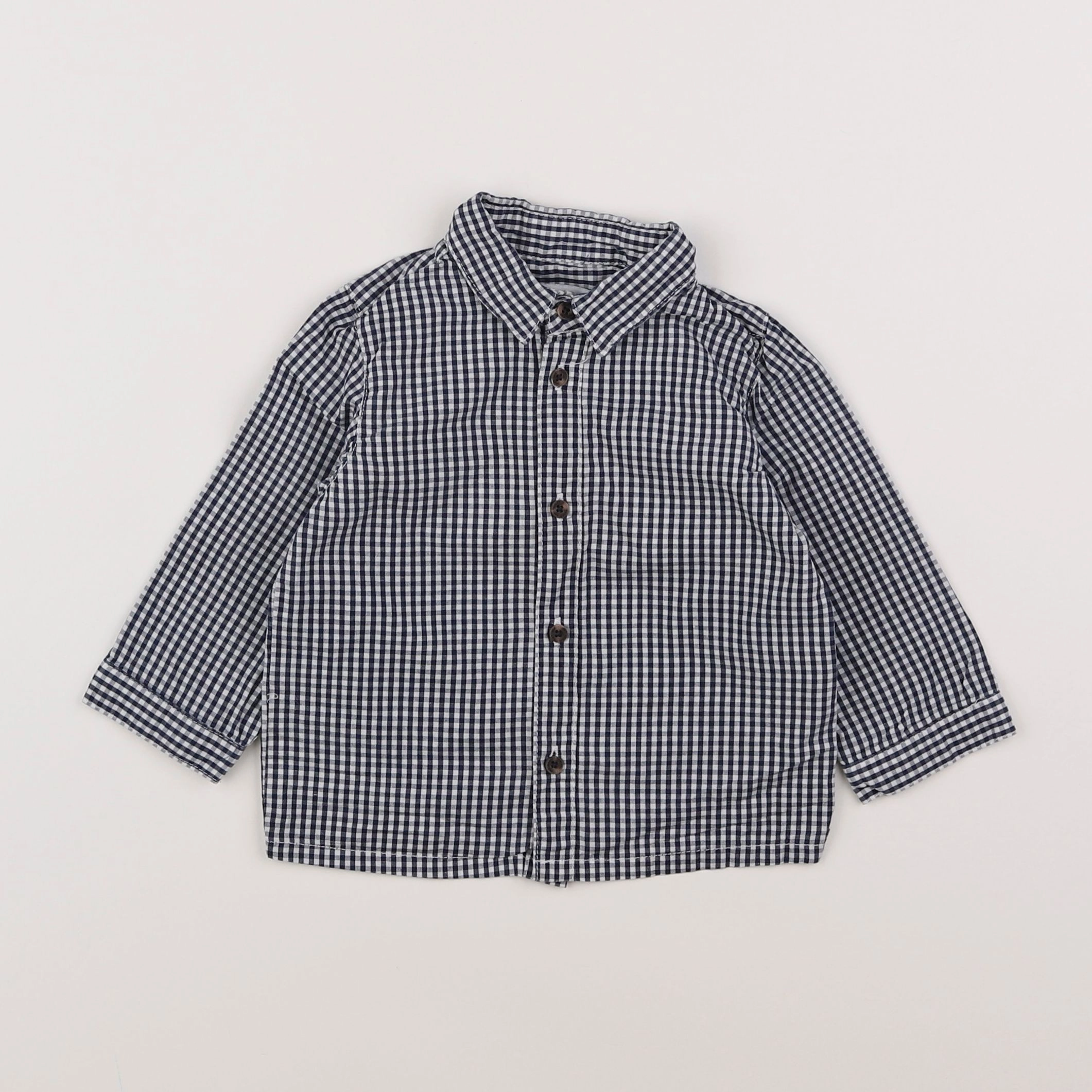 Vertbaudet - chemise blanc, bleu - 12 mois