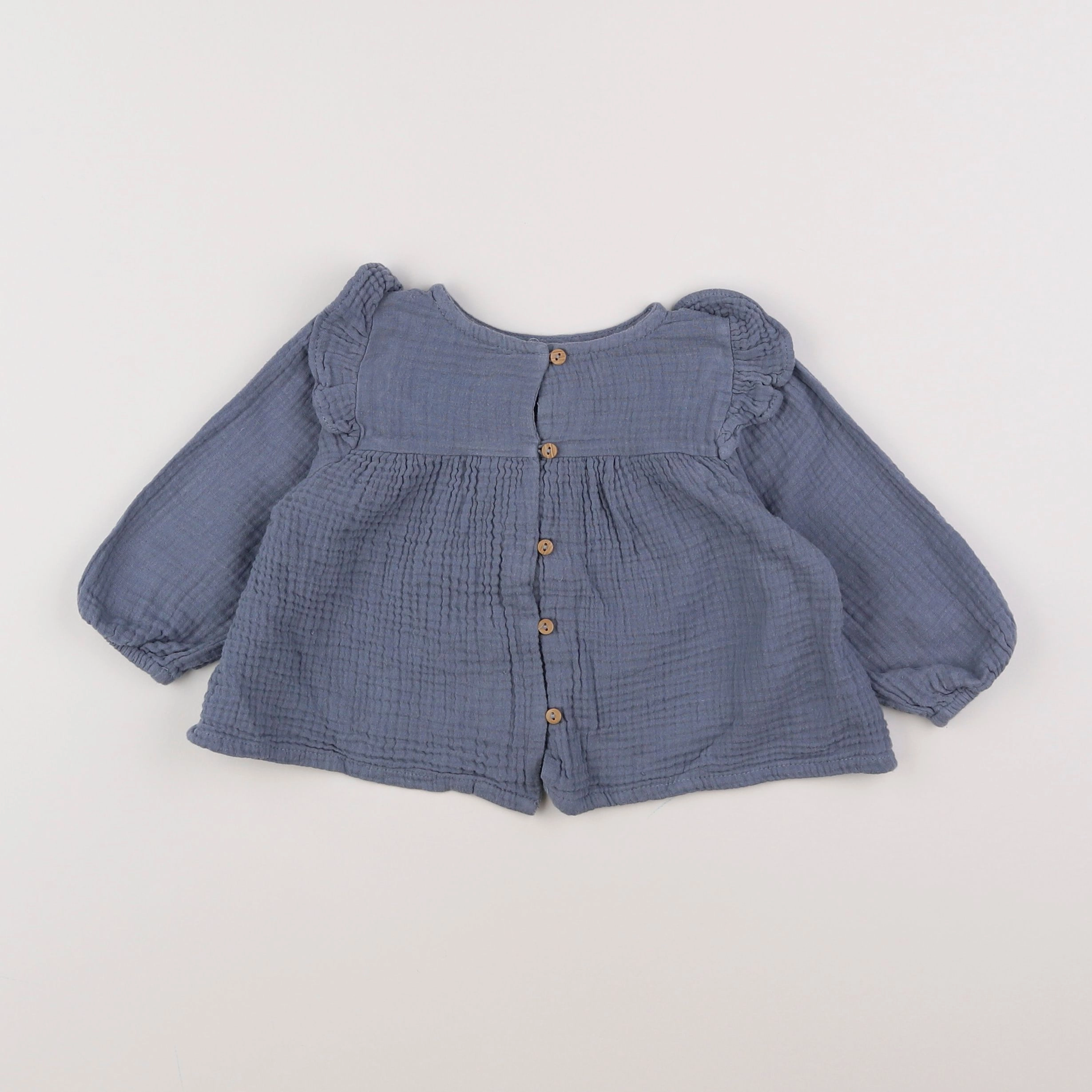 Vertbaudet - blouse bleu - 12 mois
