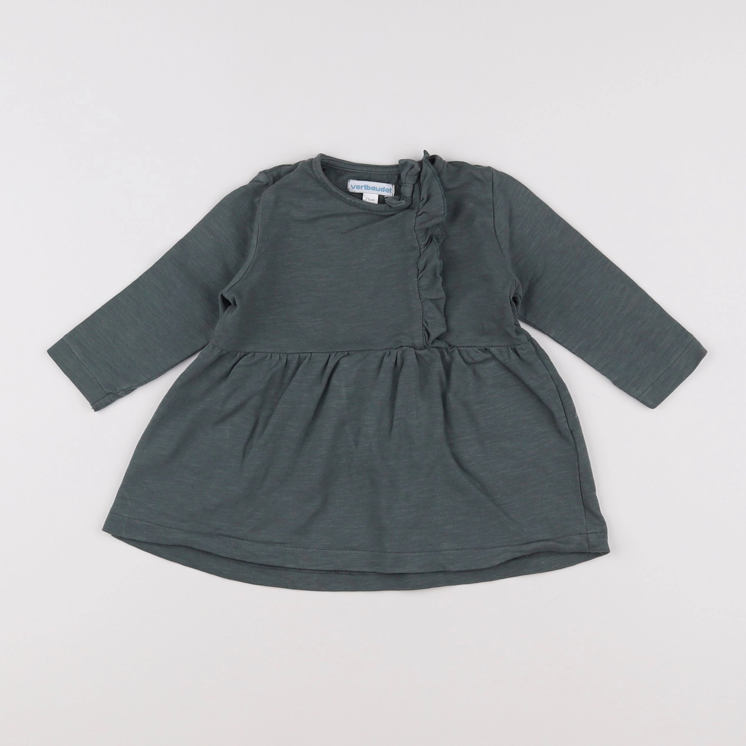 Vertbaudet - robe vert - 9 mois