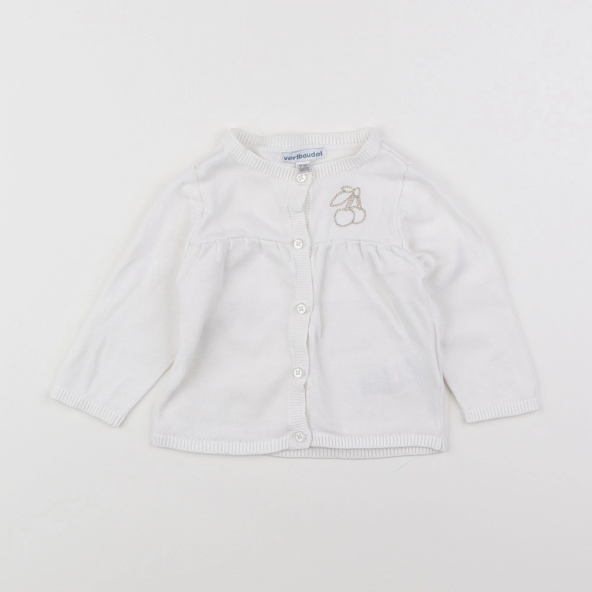 Vertbaudet - gilet blanc - 6 mois