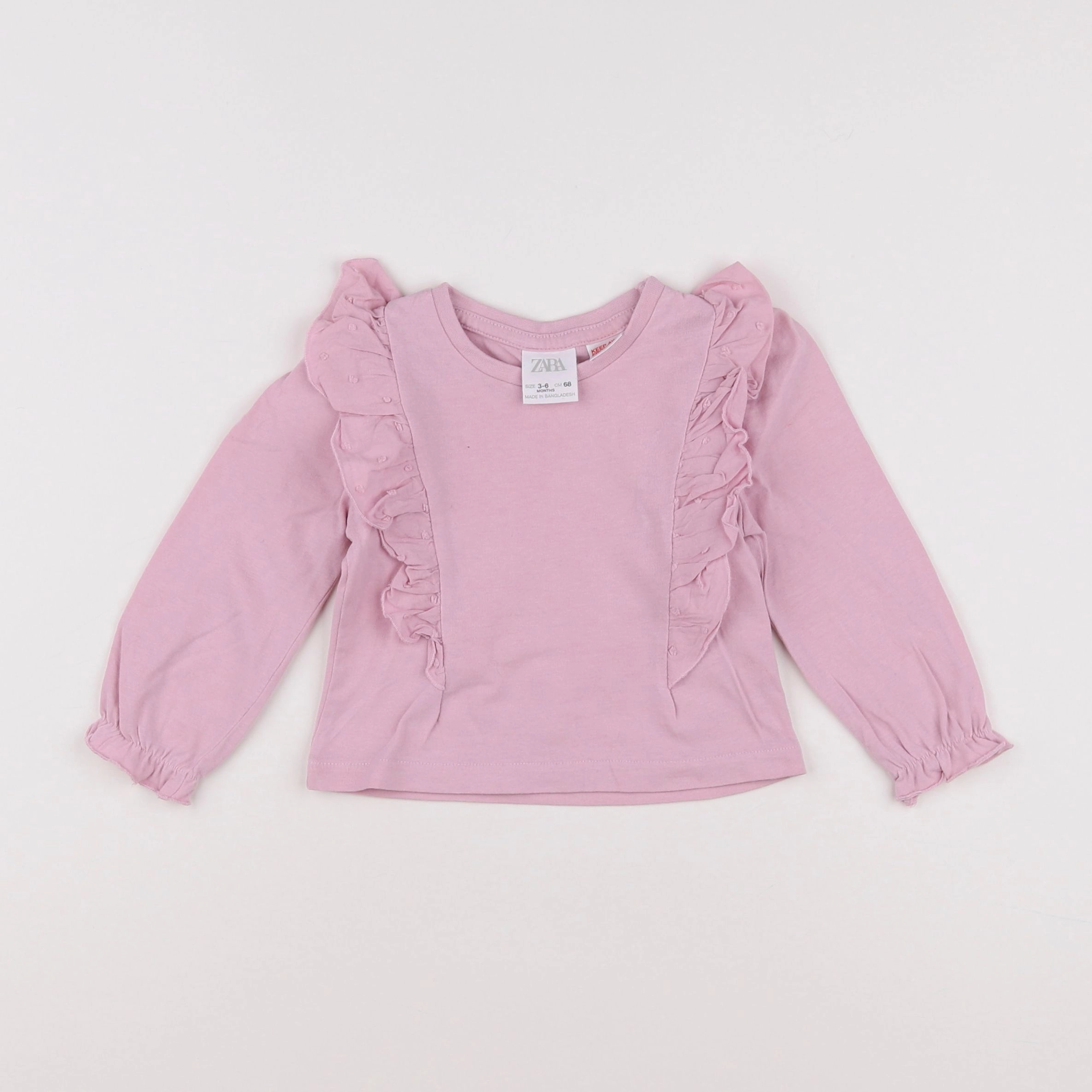 Zara - tee-shirt violet - 3/6 mois