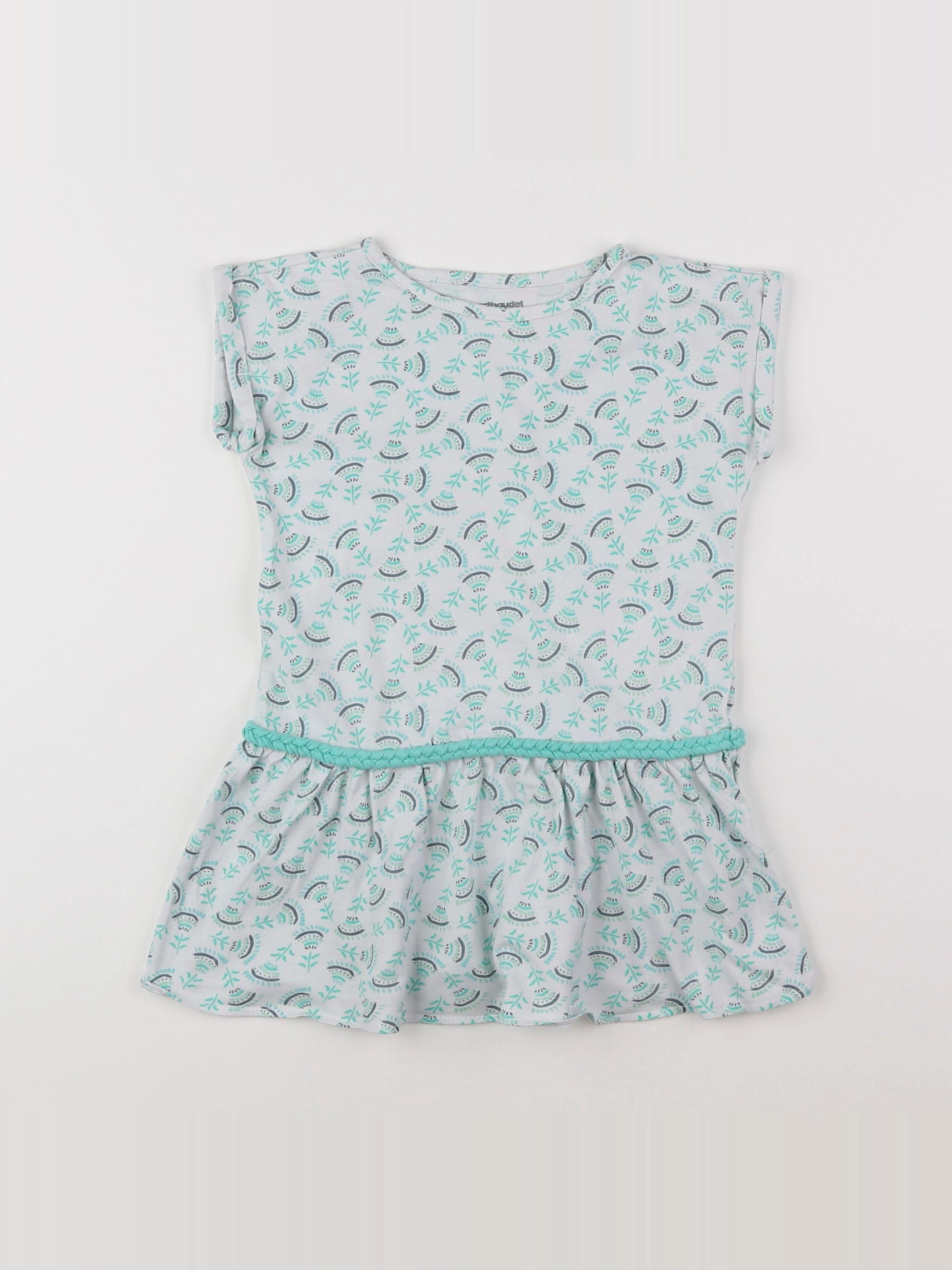 Vertbaudet - robe blanc, vert - 4 ans