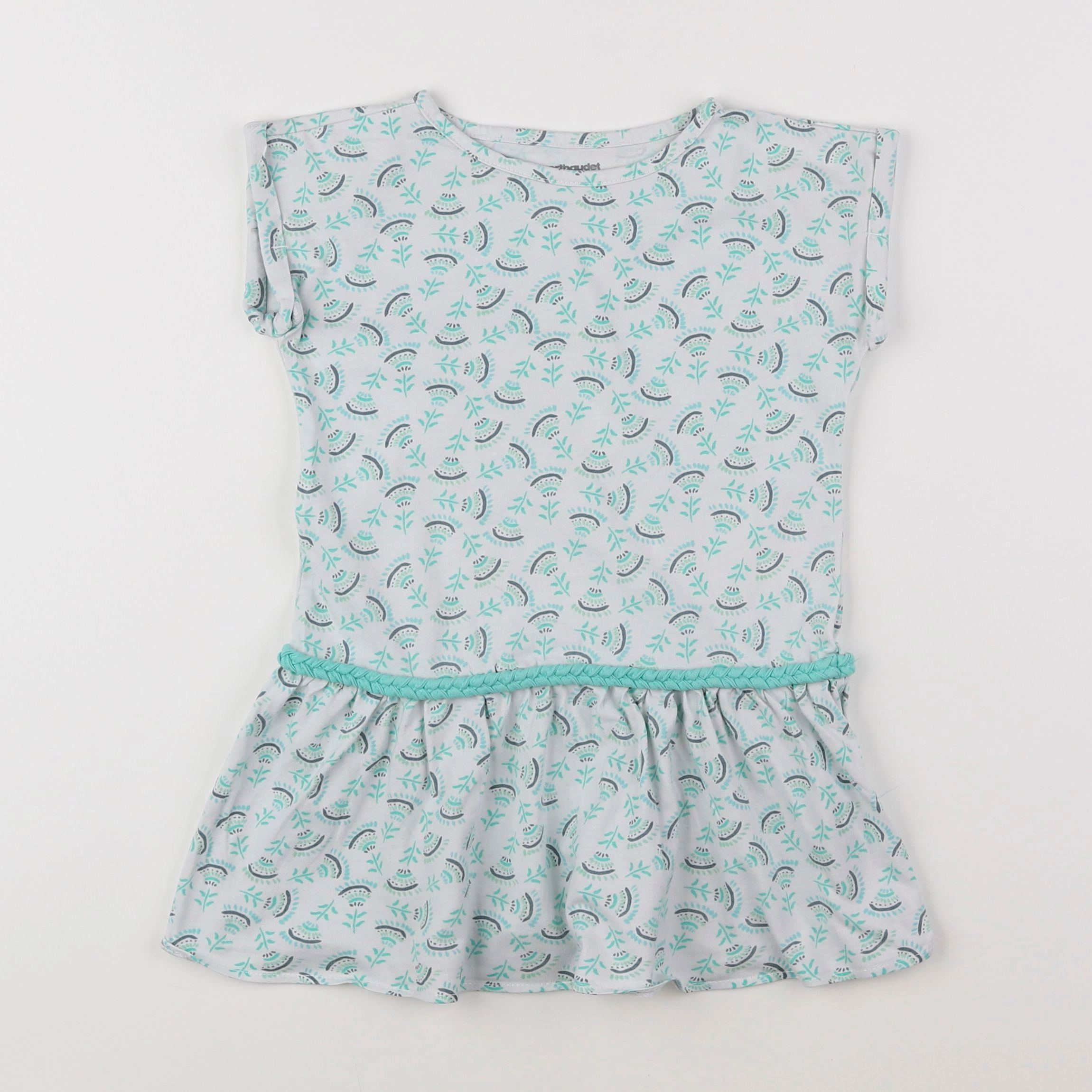Vertbaudet - robe blanc, vert - 4 ans