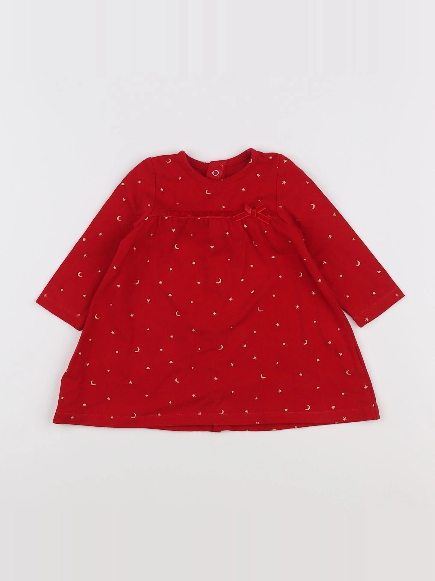 Vertbaudet - robe rouge, or - 6 mois