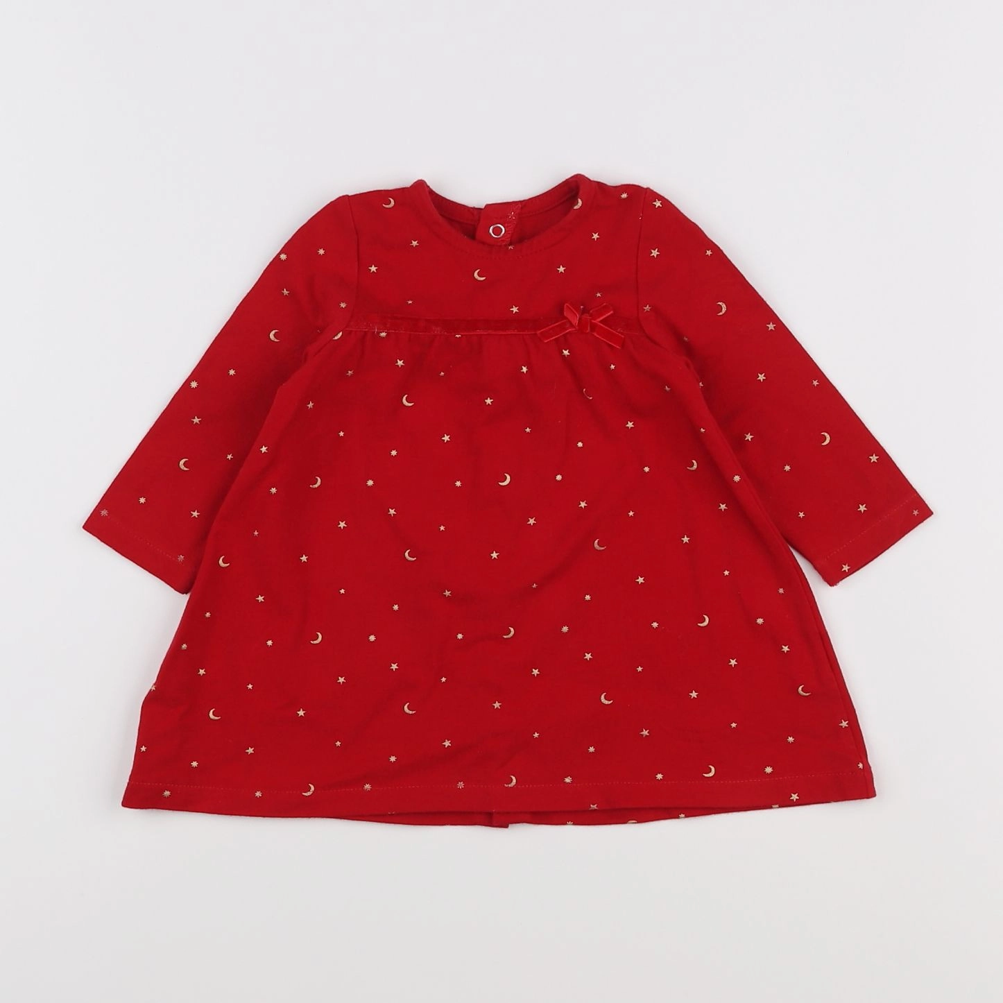 Vertbaudet - robe rouge, or - 6 mois