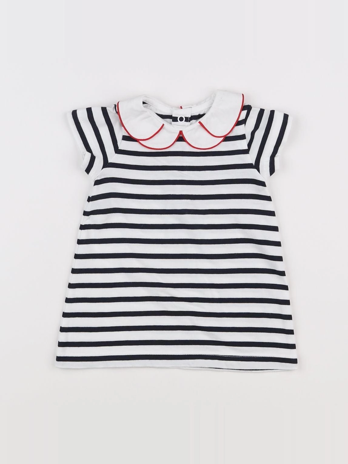 Jacadi - robe blanc, bleu - 6 mois