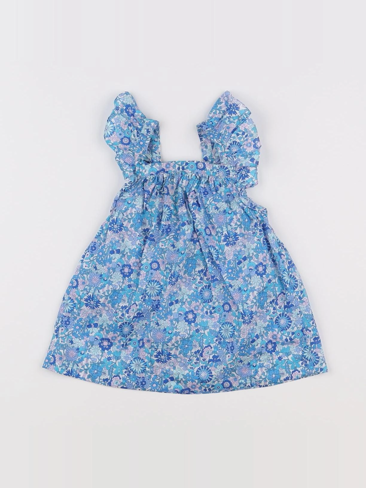 Jacadi - robe liberty bleu, blanc - 6 mois