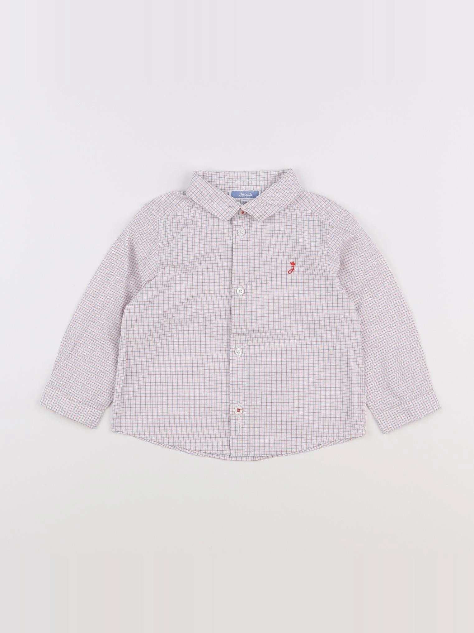 Jacadi - chemise blanc, bleu, rouge - 18 mois
