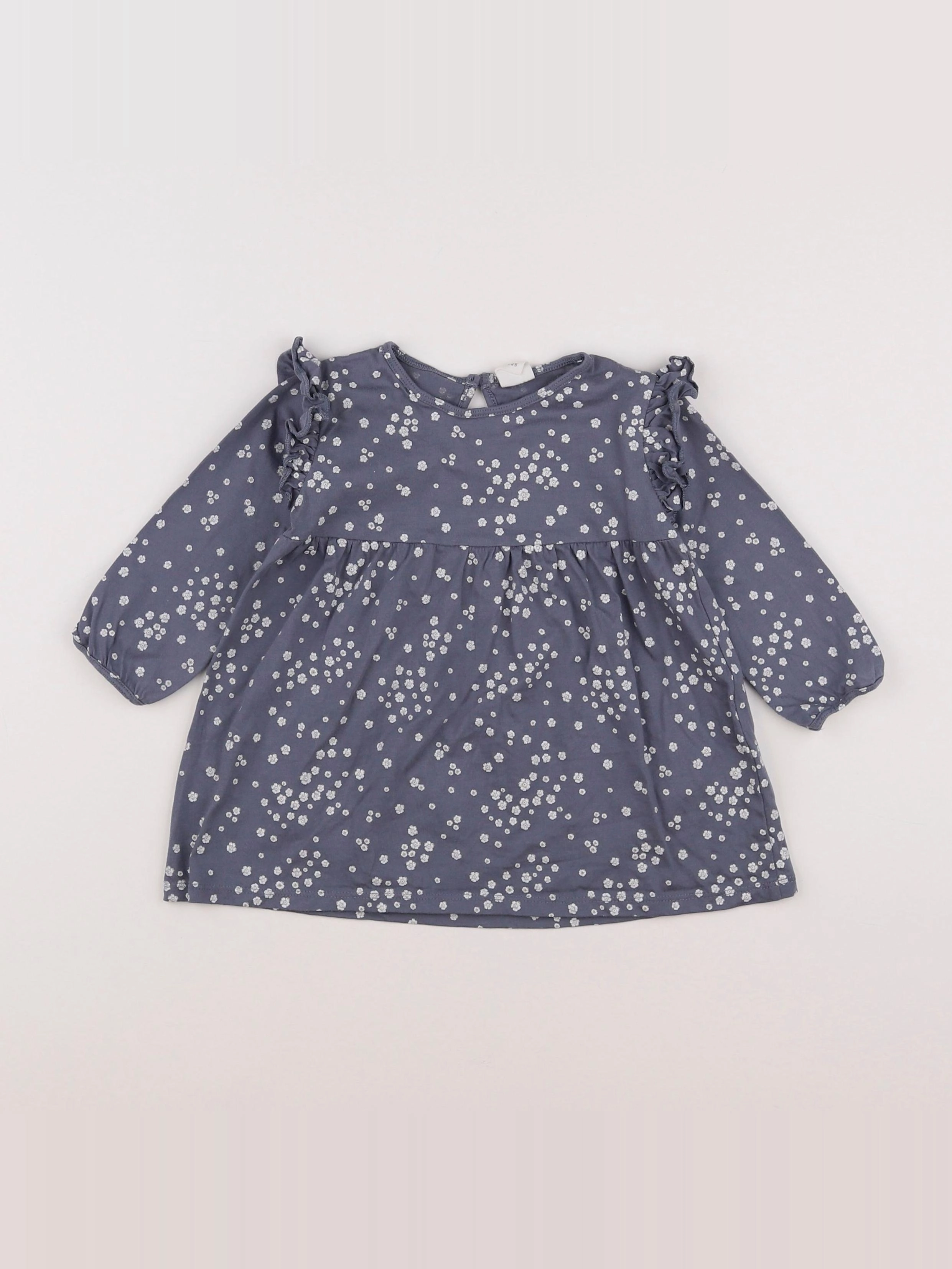 H&M - robe bleu - 6/9 mois