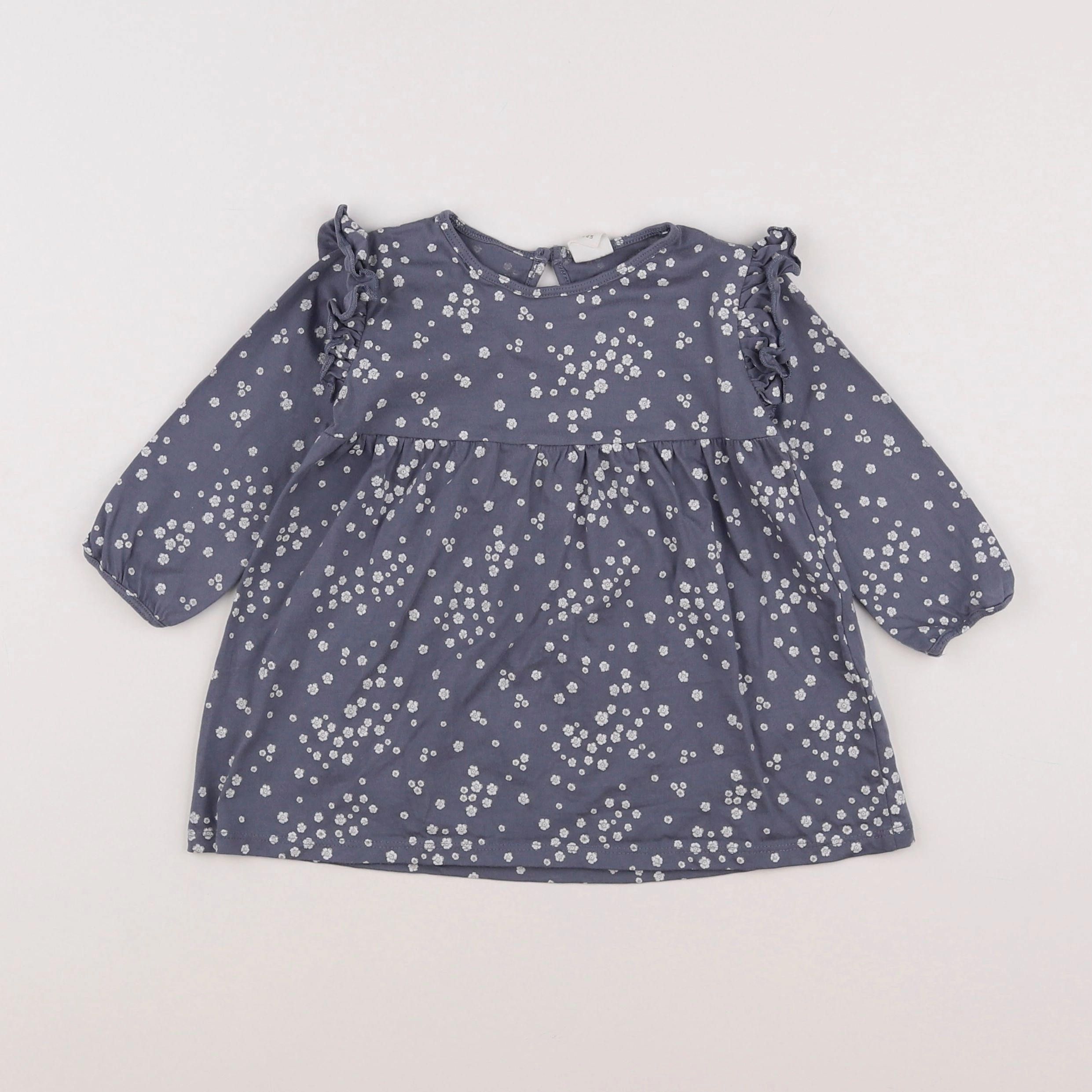 H&M - robe bleu - 6/9 mois