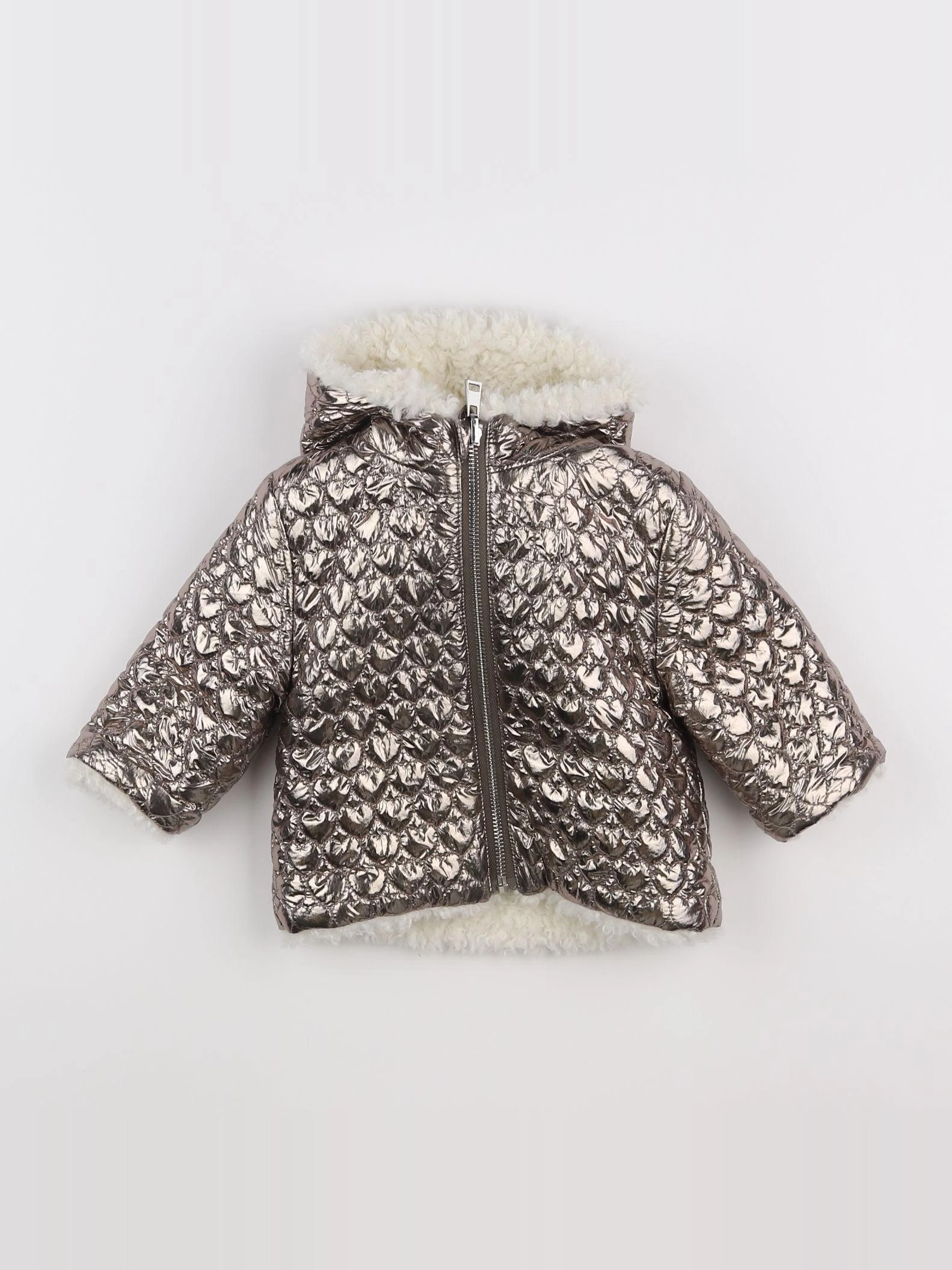 Bonton - veste doublé bronze, beige - 6 mois