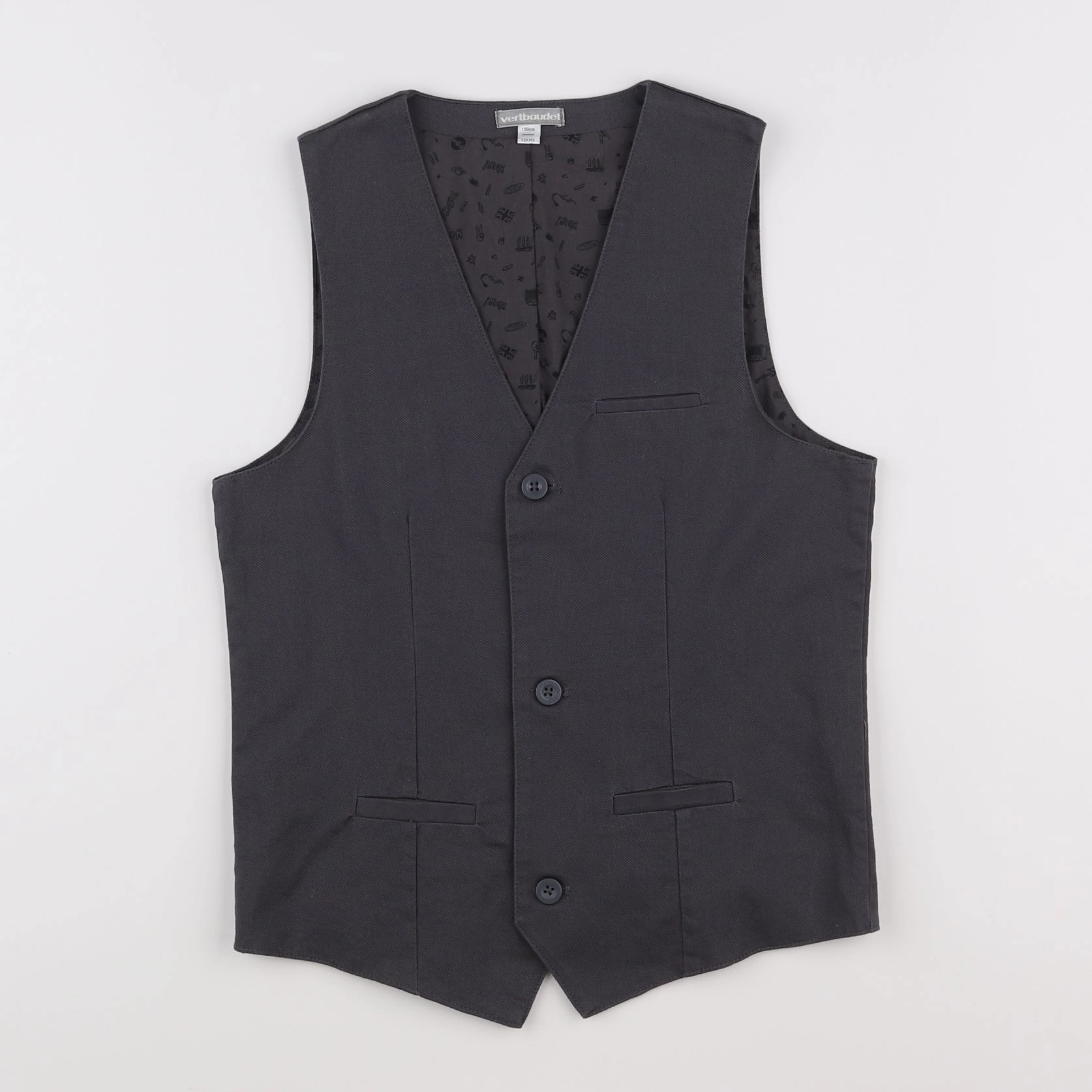 Vertbaudet - gilet gris - 12 ans