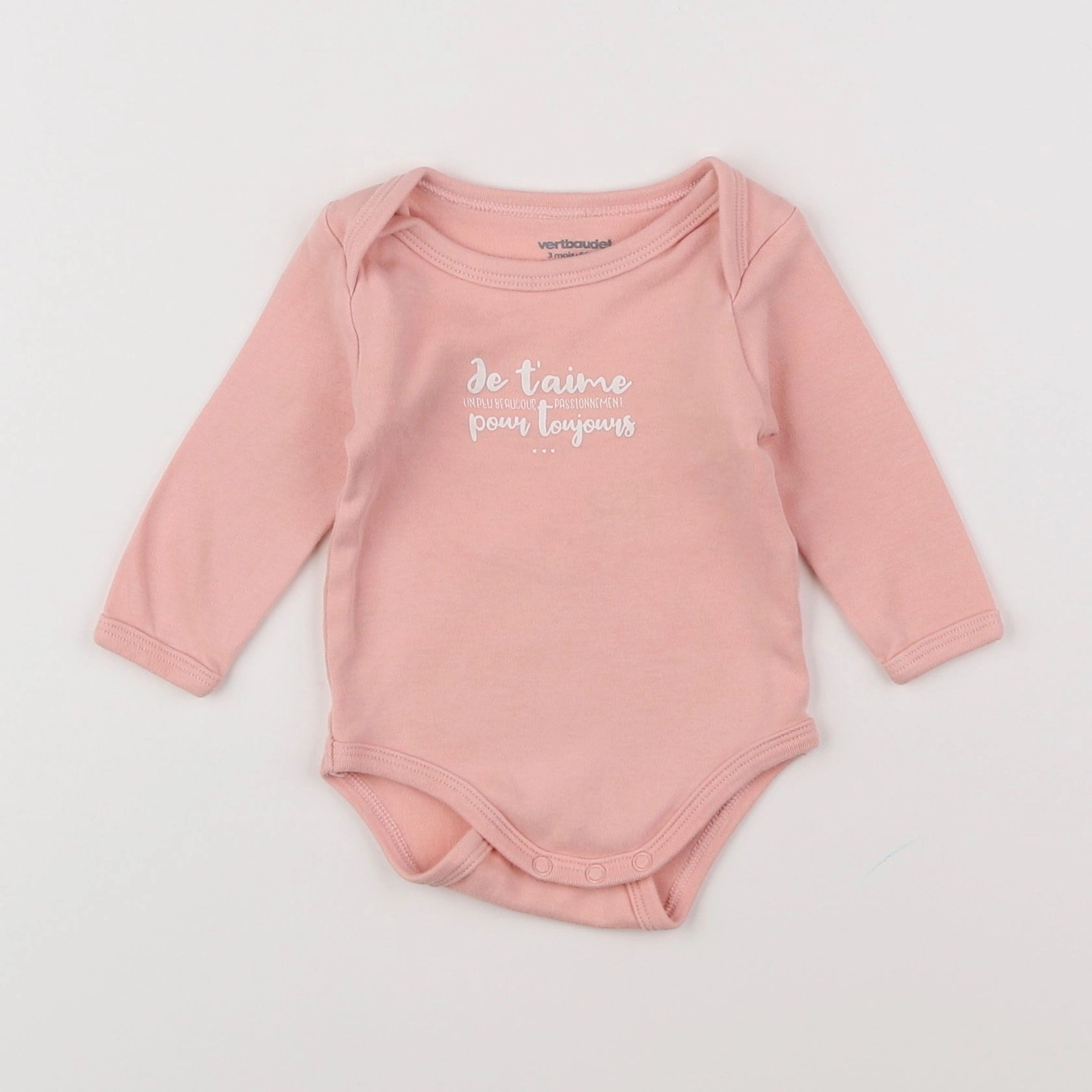 Vertbaudet - body rose - 3 mois