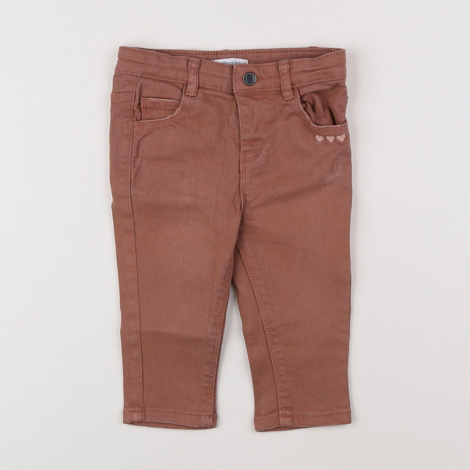 Vertbaudet - pantalon marron - 12 mois