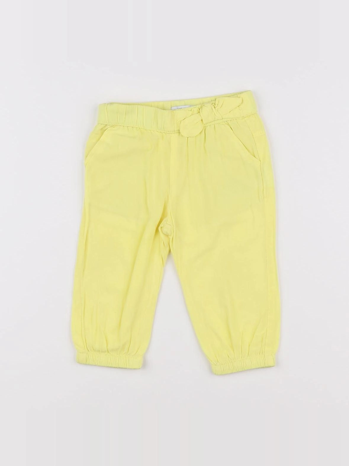 Vertbaudet - pantalon jaune - 9 mois
