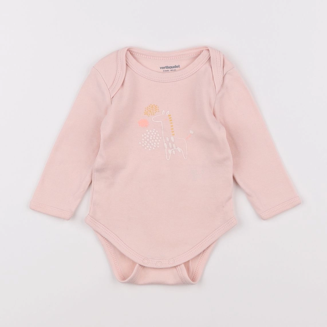 Vertbaudet - body rose - 3 mois