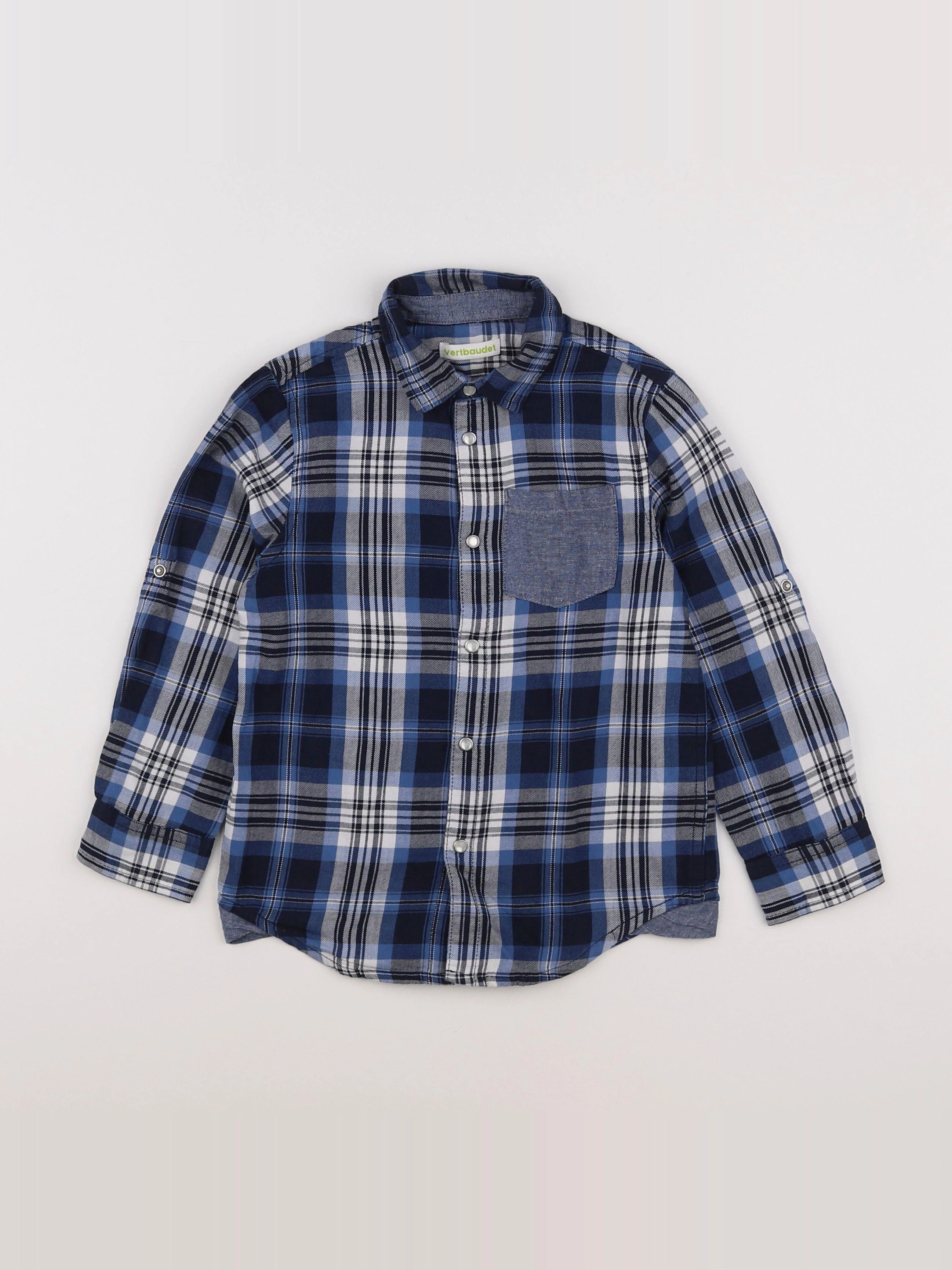 Vertbaudet - chemise imprimé au dos bleu - 6 ans