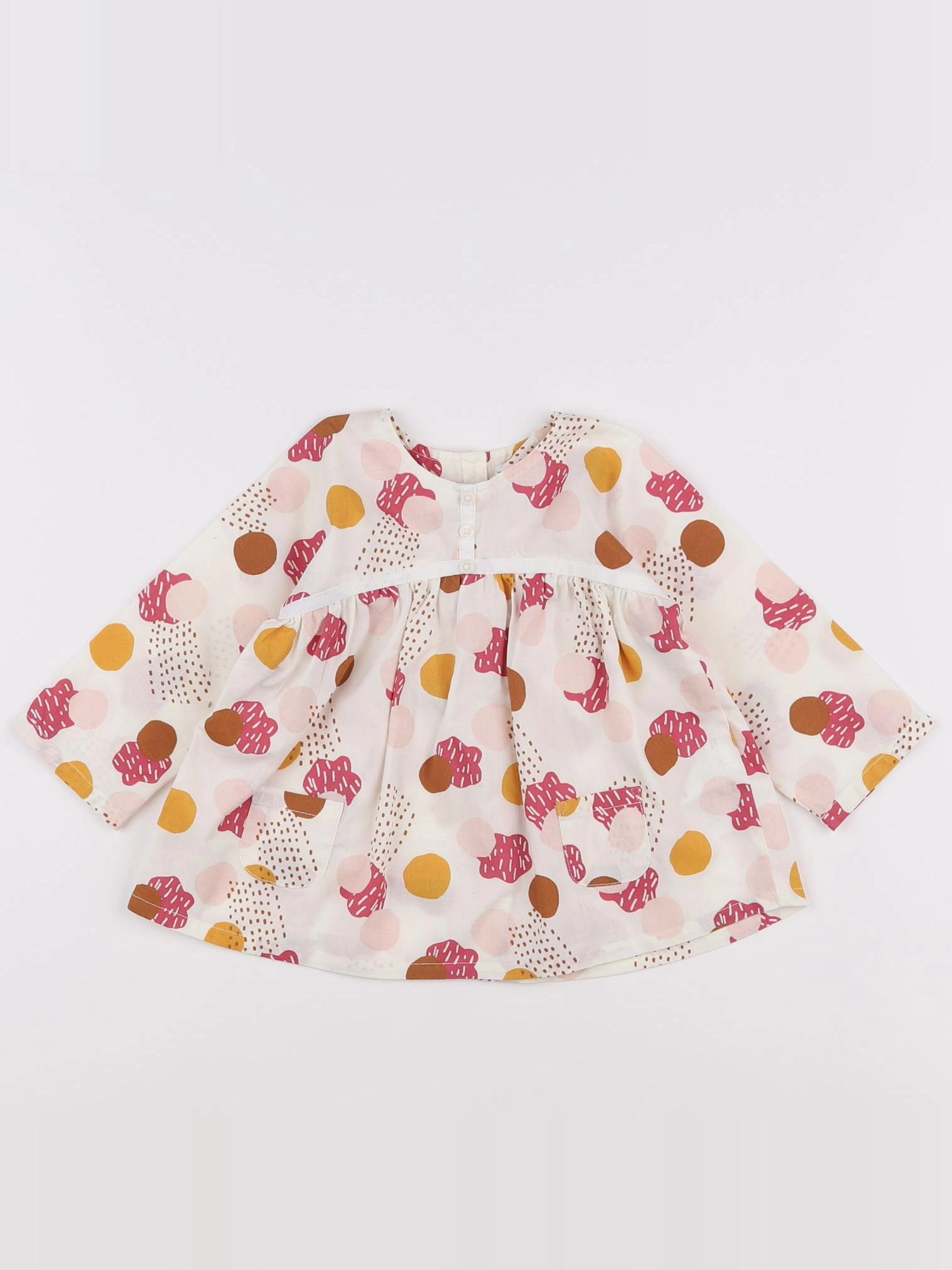 Vertbaudet - robe blanc, multicolore - 12 mois