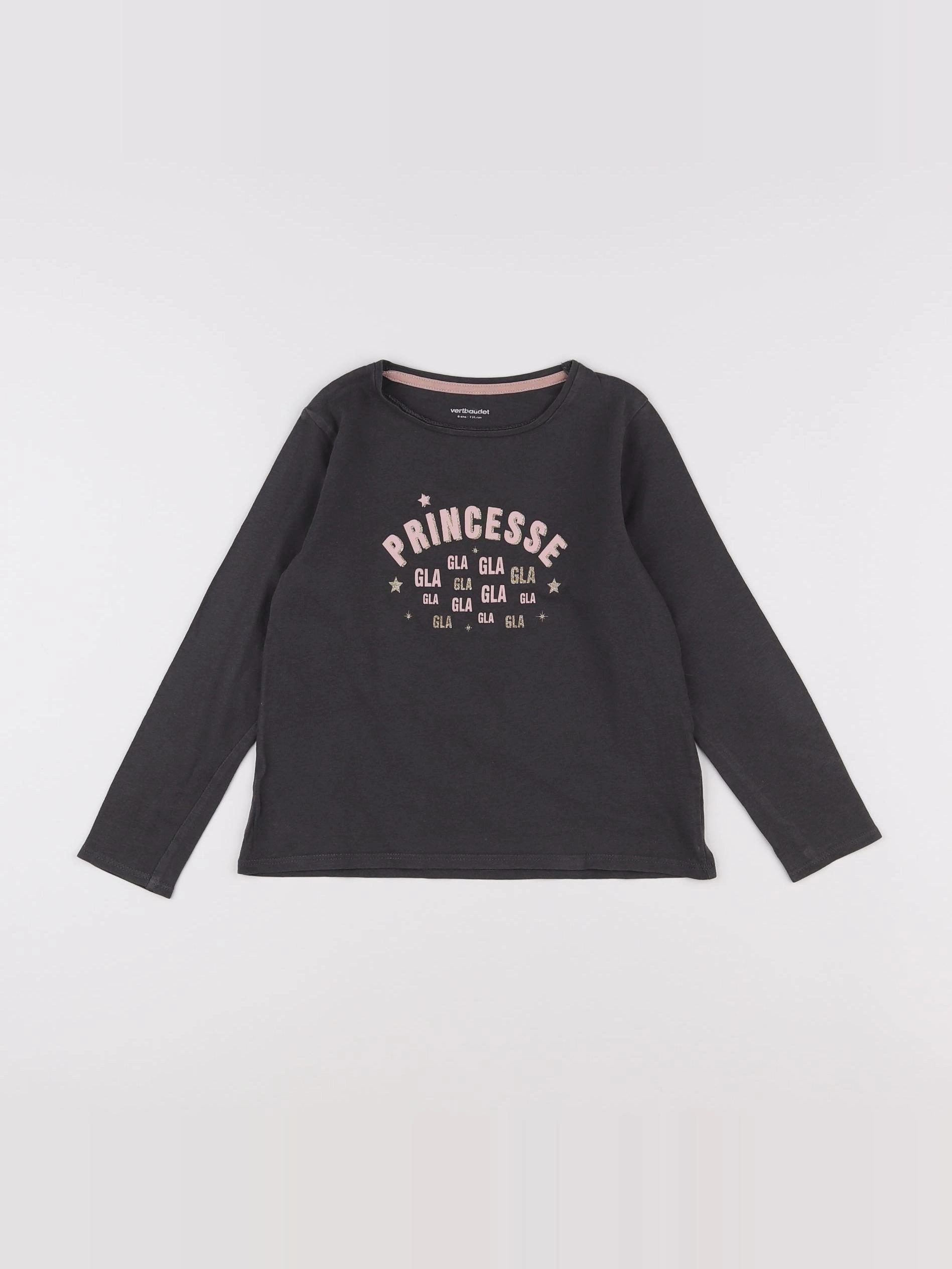 Vertbaudet - tee-shirt gris - 6 ans