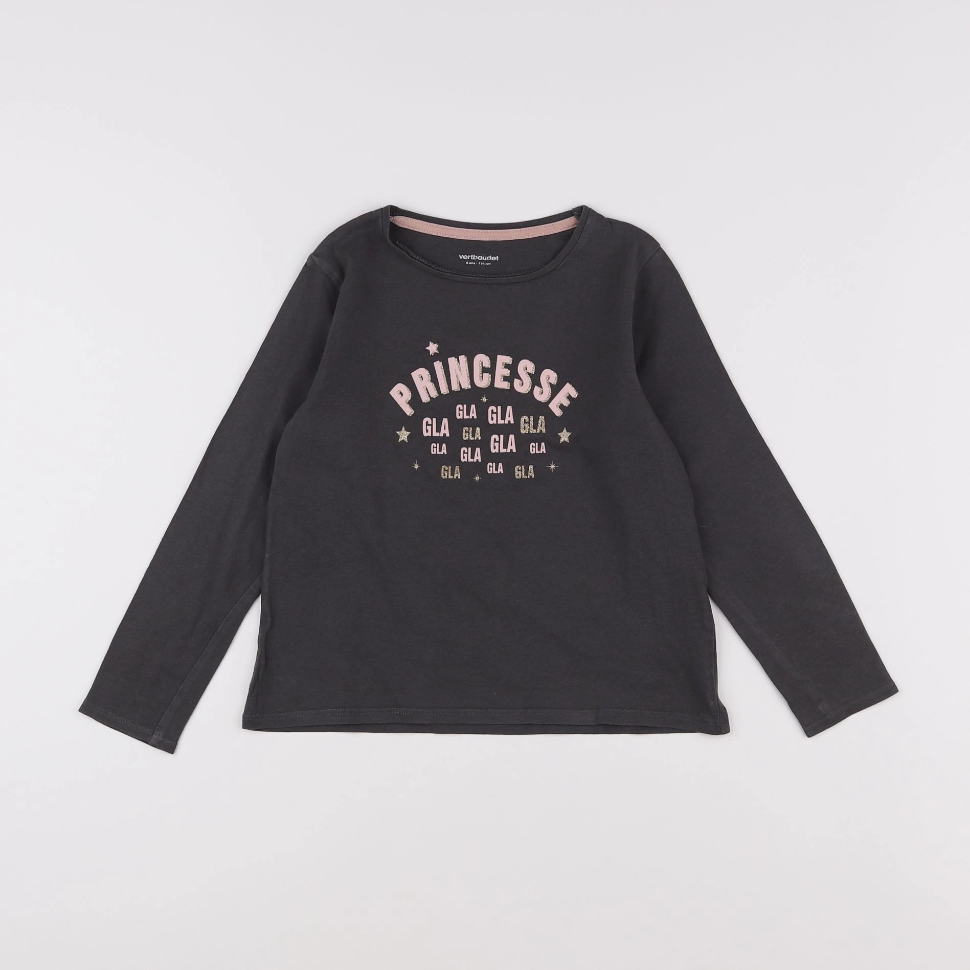 Vertbaudet - tee-shirt gris - 6 ans