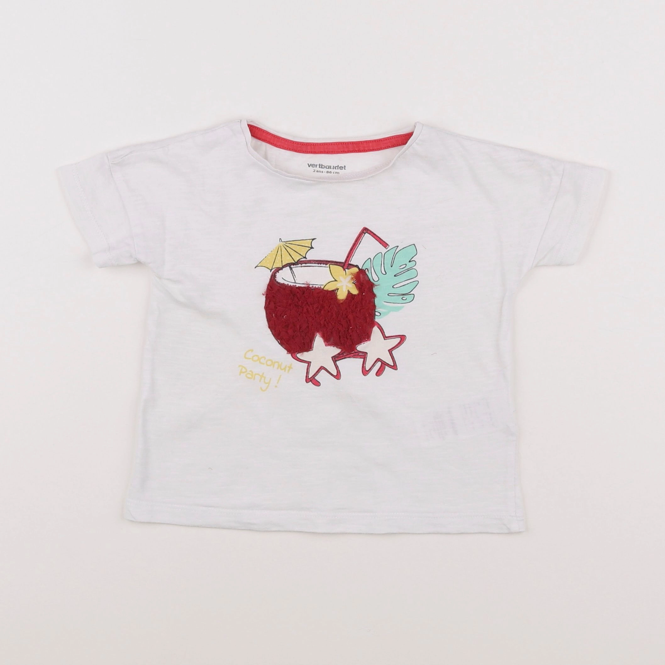 Vertbaudet - tee-shirt blanc - 2 ans
