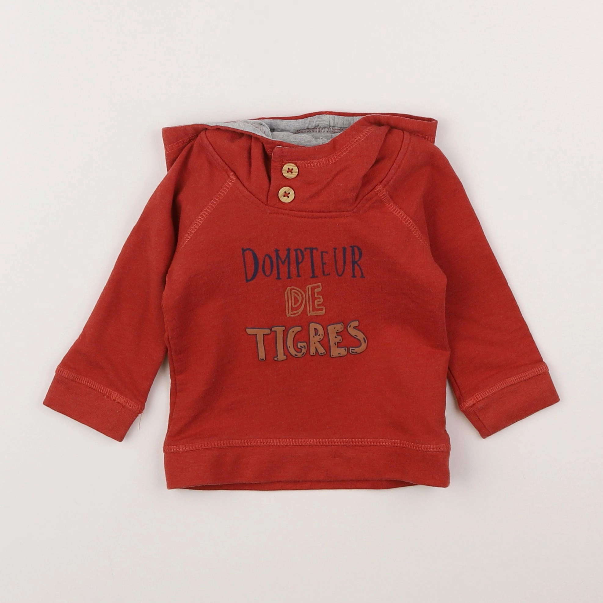 Vertbaudet - sweat rouge - 6 mois