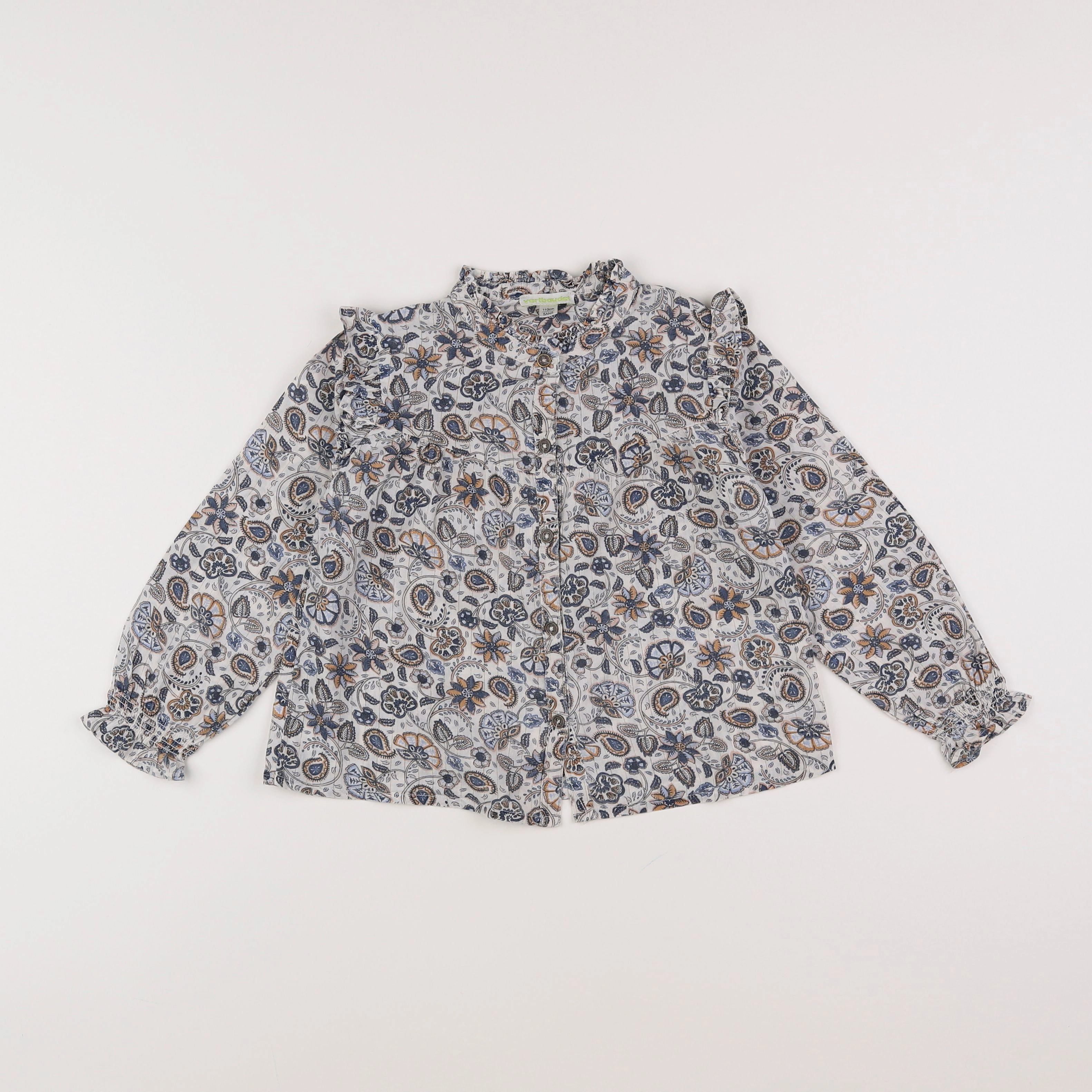 Vertbaudet - blouse bleu, argent - 5 ans