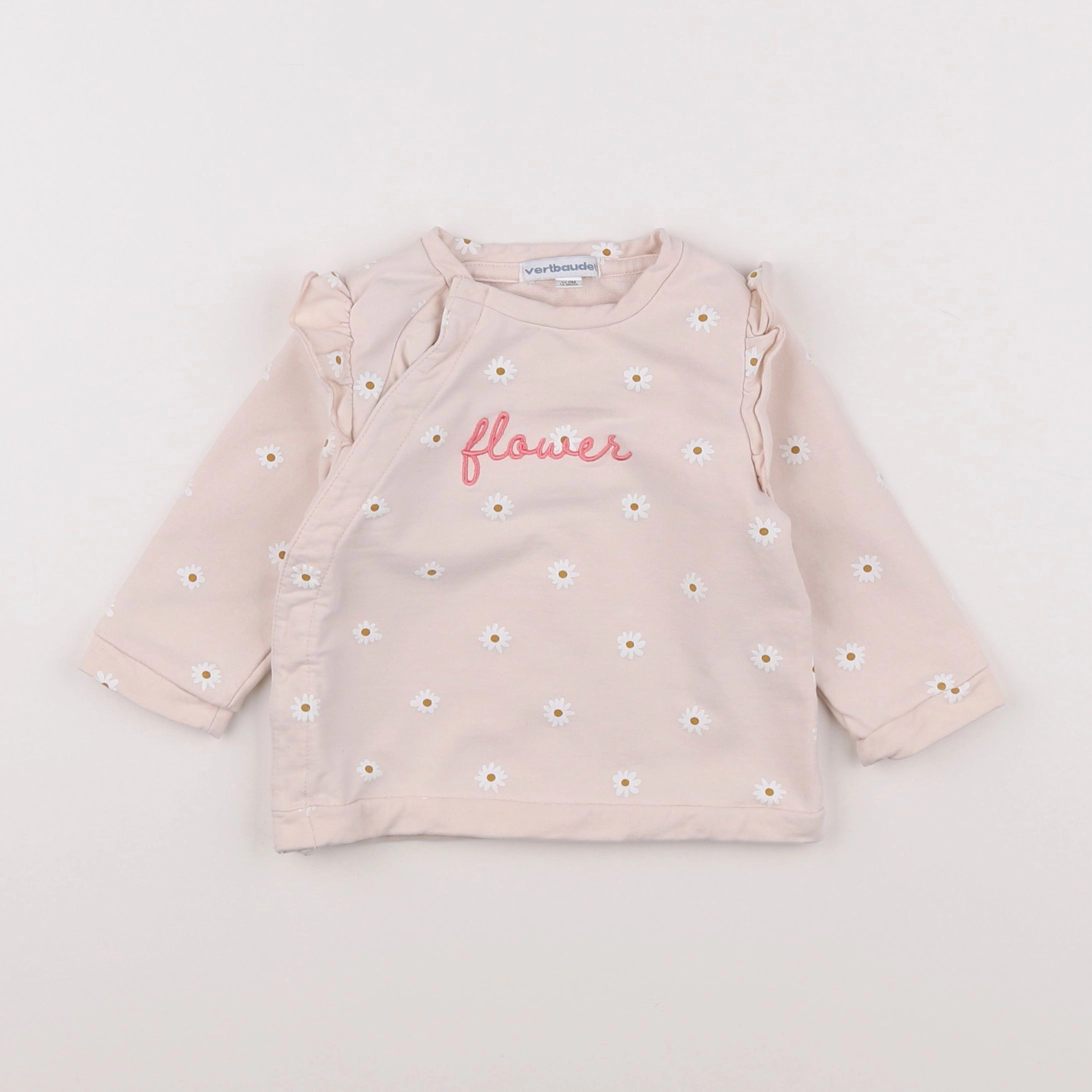 Vertbaudet - sweat rose - 12 mois