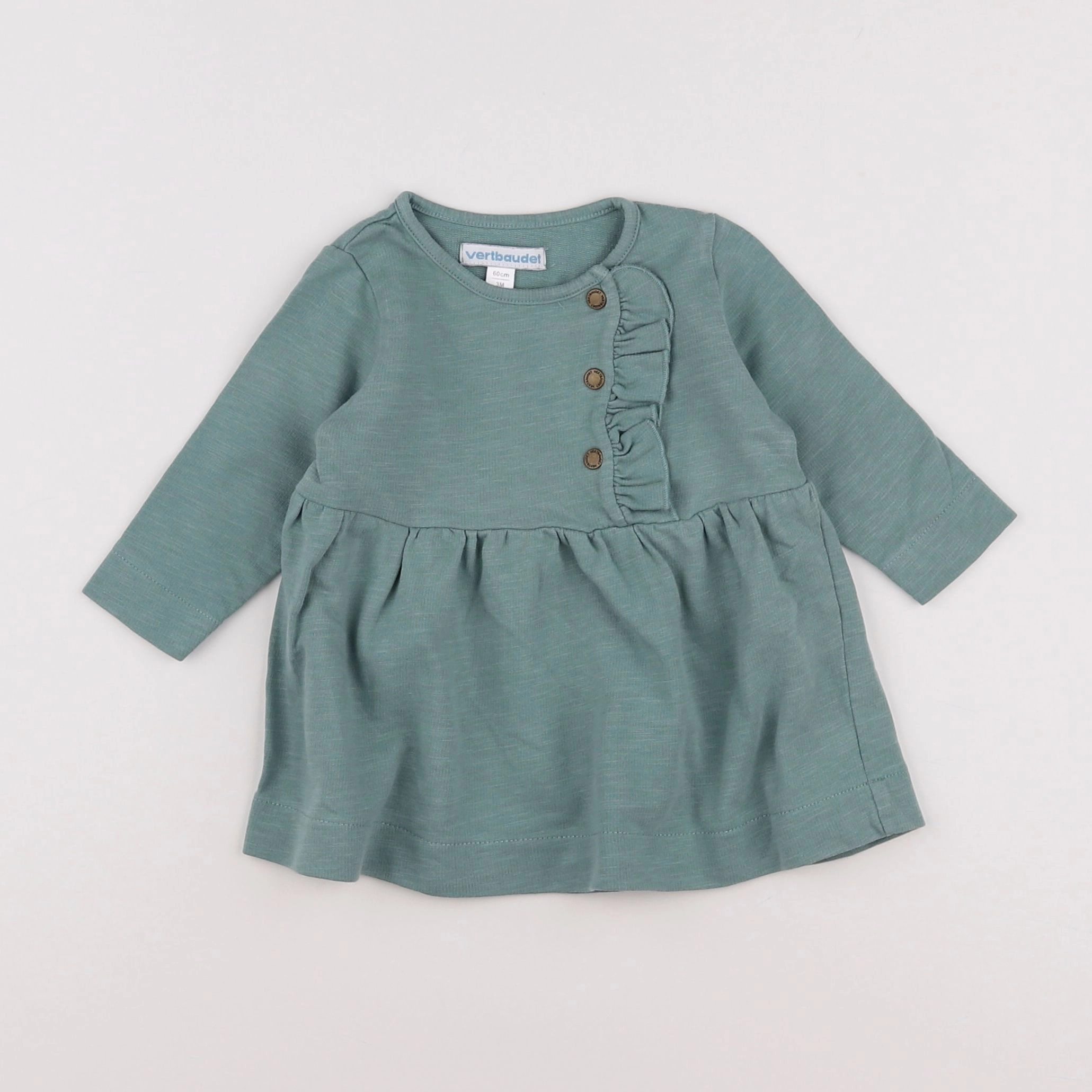Vertbaudet - robe vert - 3 mois