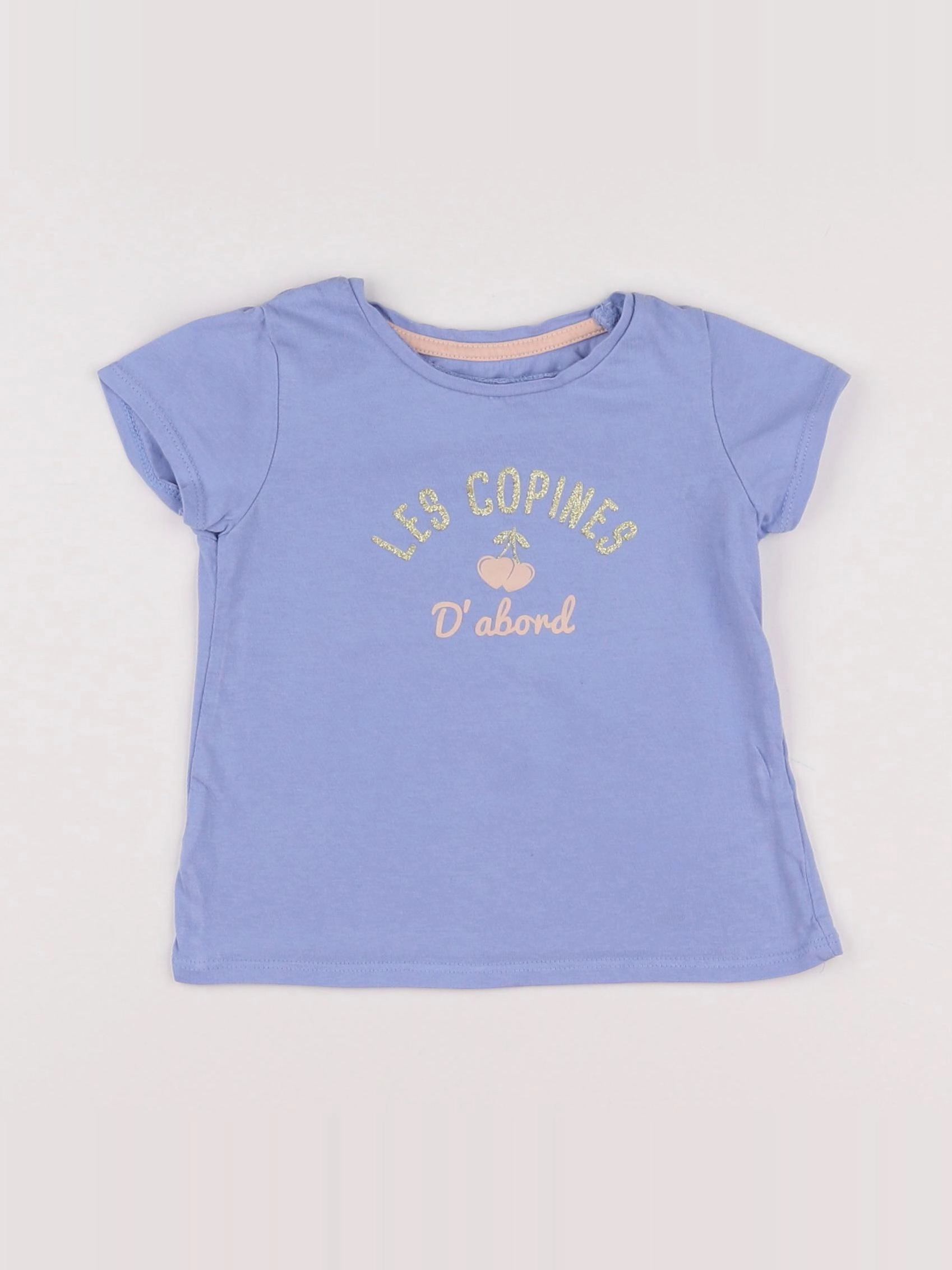 Vertbaudet - tee-shirt bleu, or - 2 ans