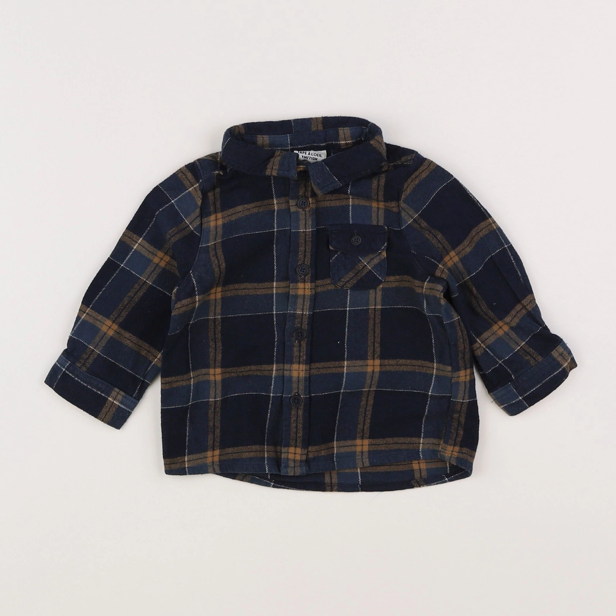 Tape à l'oeil - chemise bleu - 9 mois