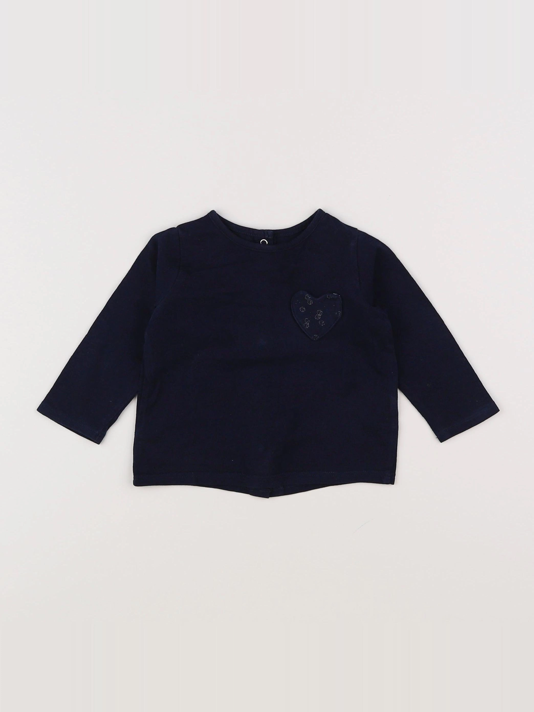 Vertbaudet - tee-shirt bleu - 6 mois