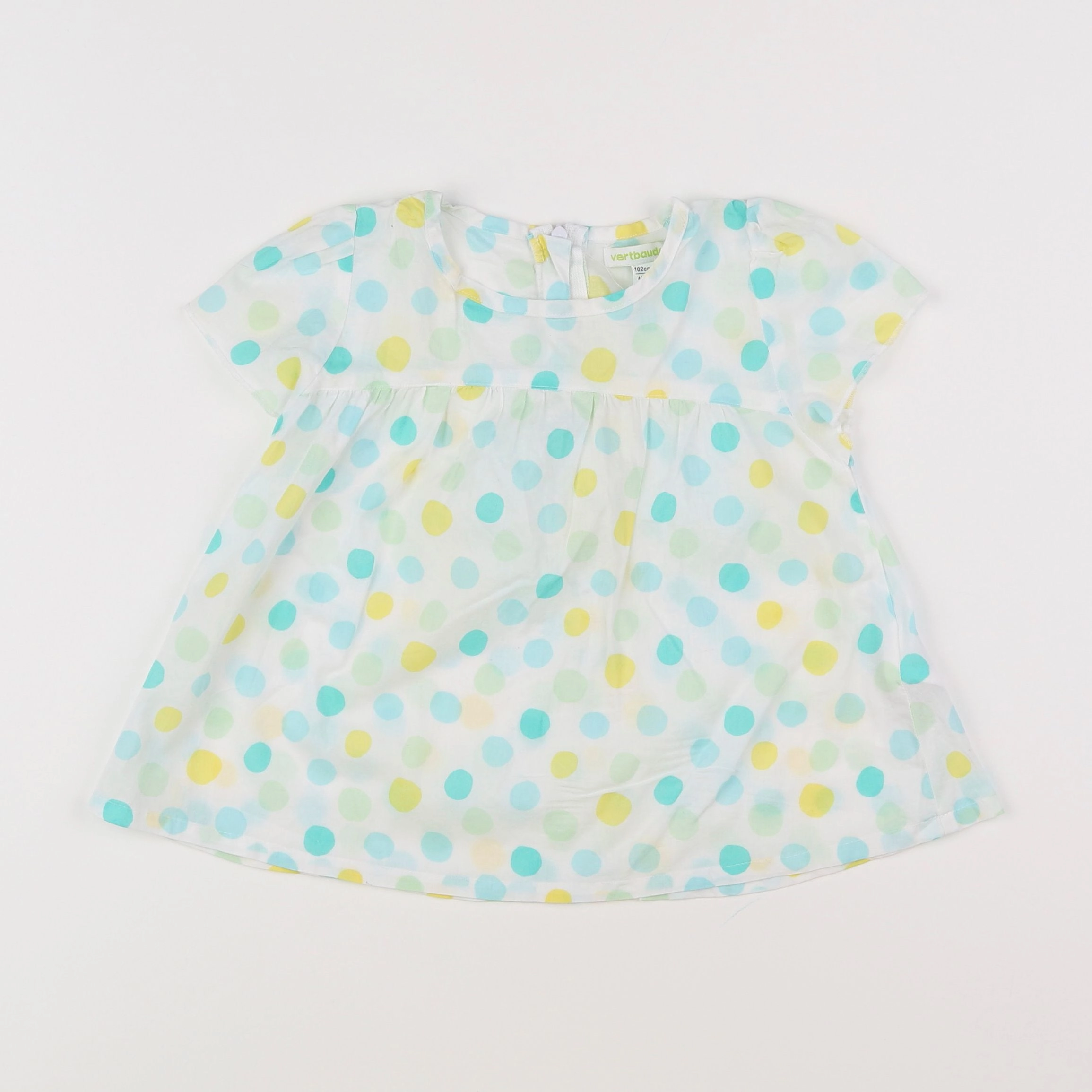 Vertbaudet - blouse bleu, jaune - 4 ans