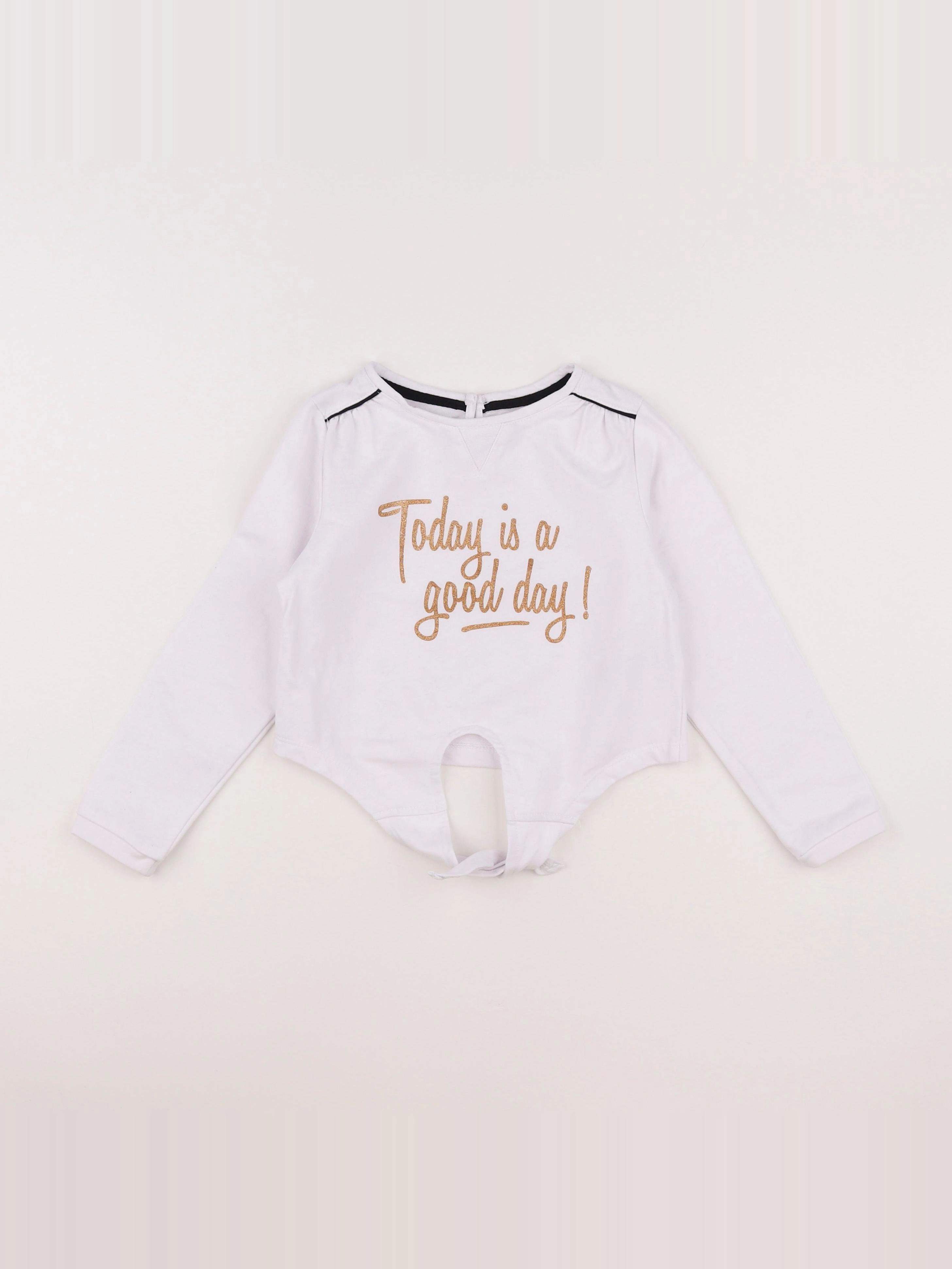 Vertbaudet - sweat blanc - 5 ans