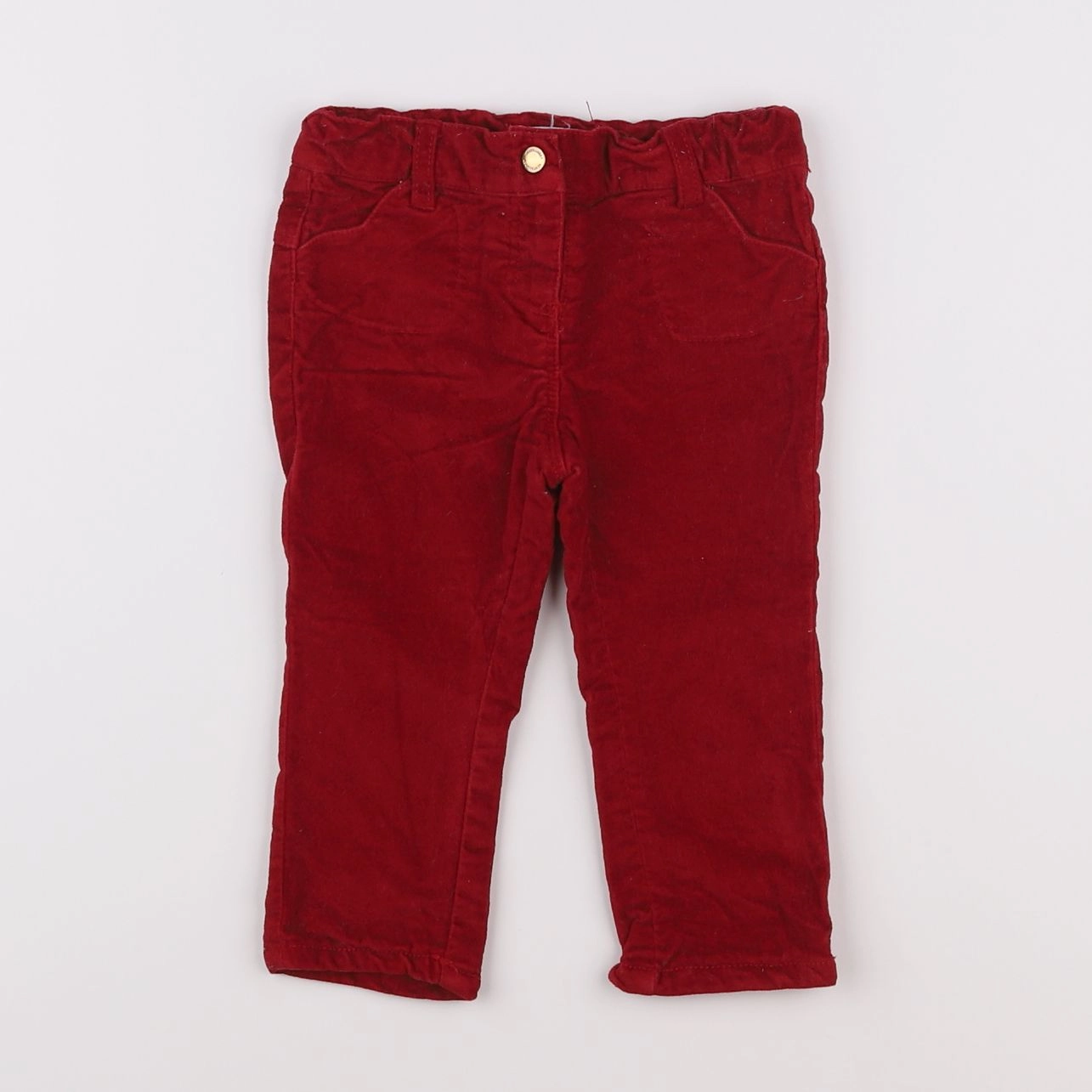 Vertbaudet - pantalon rouge - 9 mois