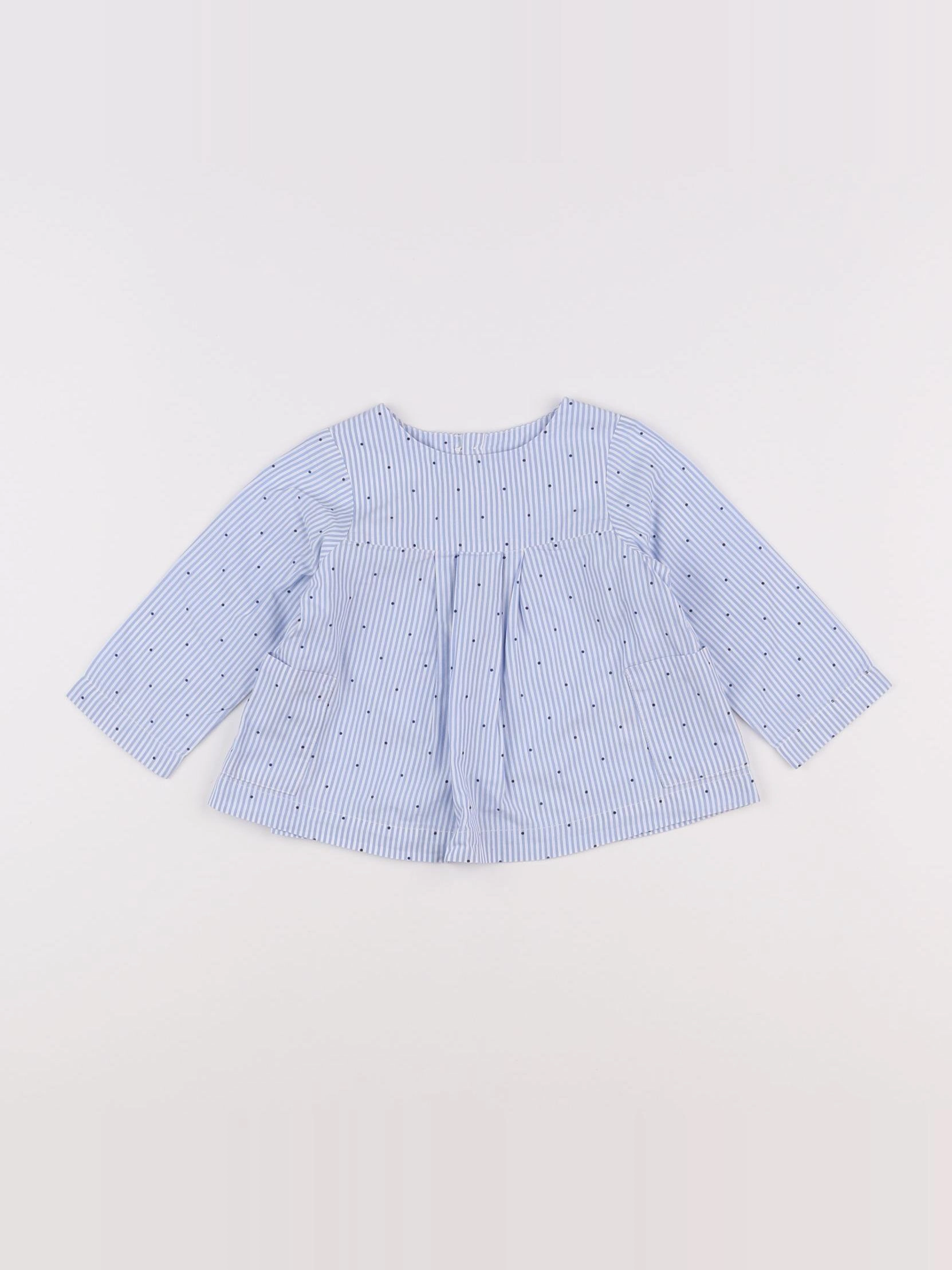 Jacadi - blouse bleu - 12 mois