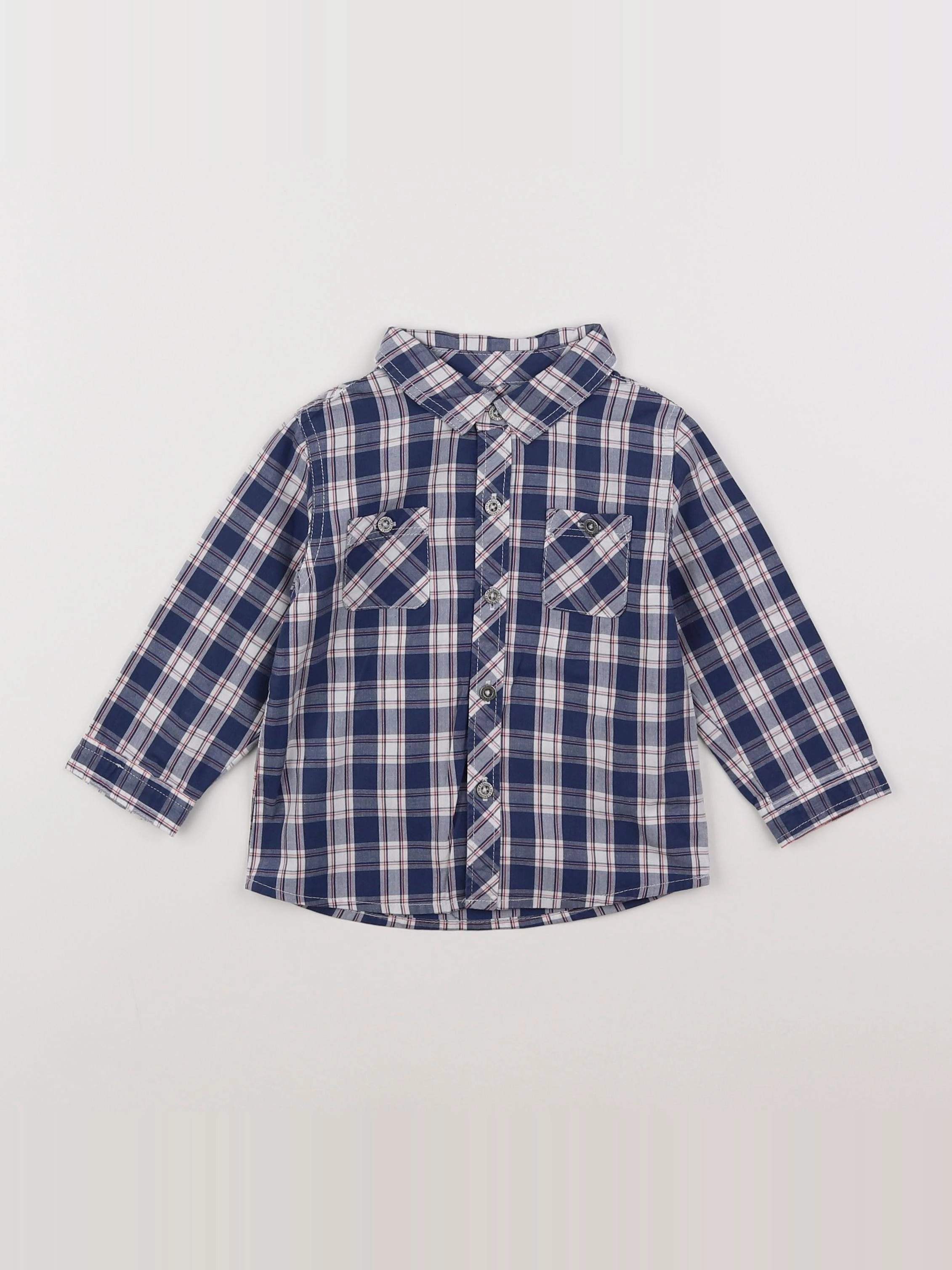 Vertbaudet - chemise bleu - 12 mois