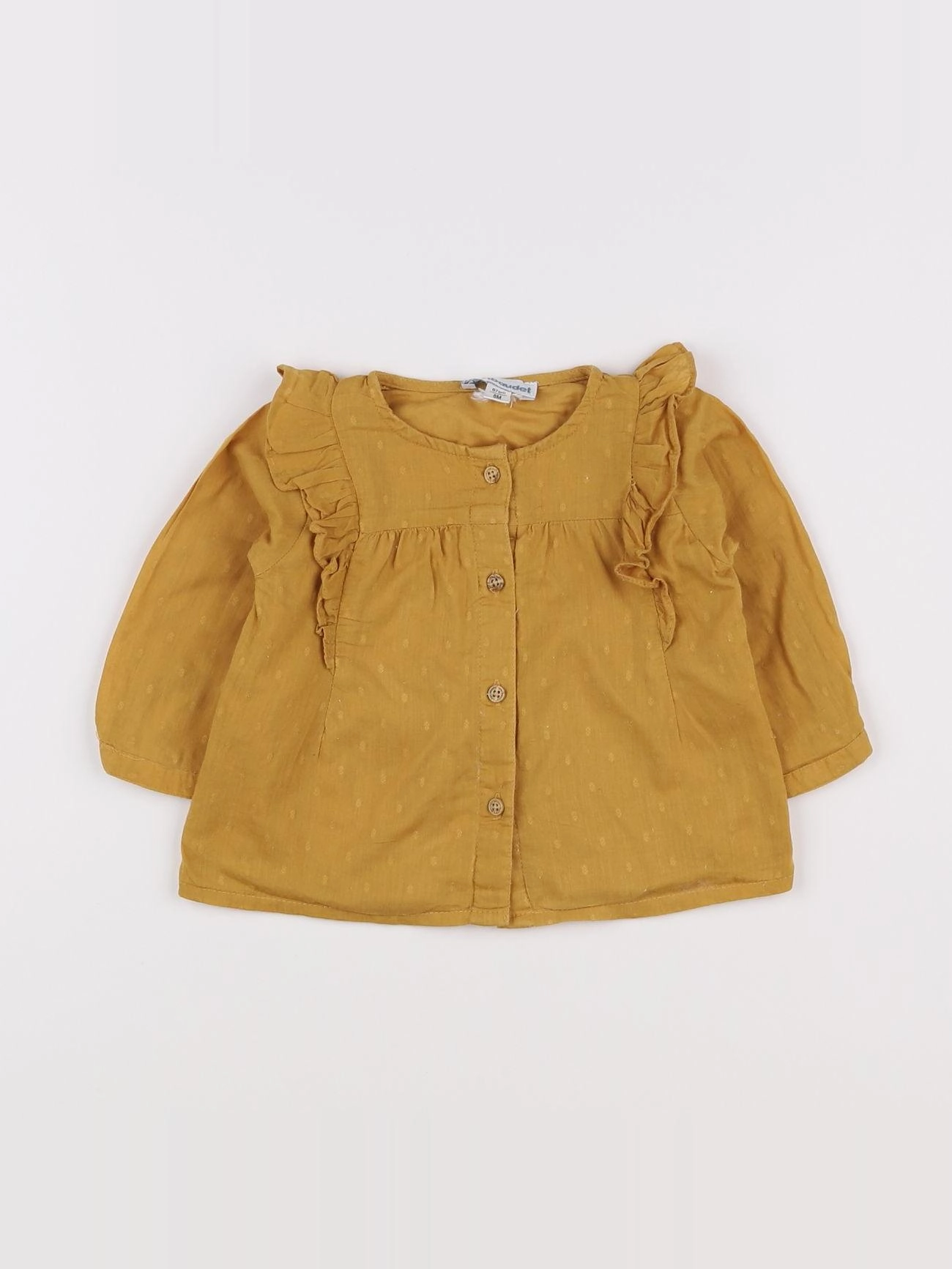 Vertbaudet - blouse jaune, marron - 6 mois