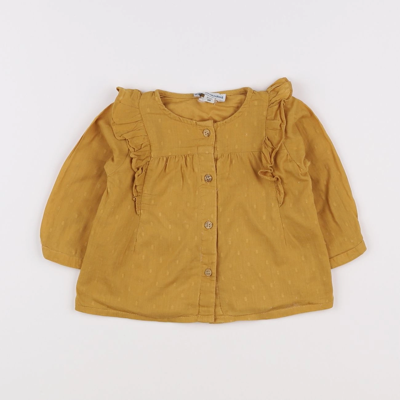 Vertbaudet - blouse jaune, marron - 6 mois