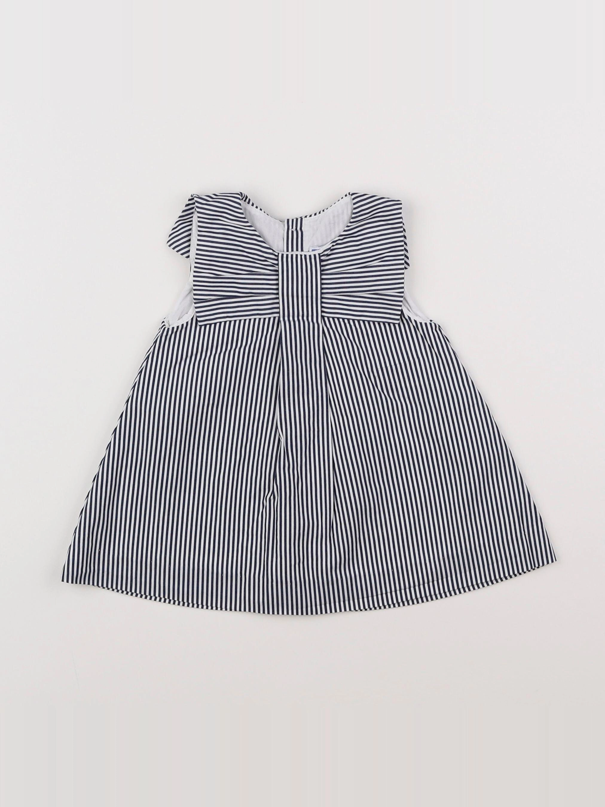 Jacadi - robe blanc, bleu - 6 mois