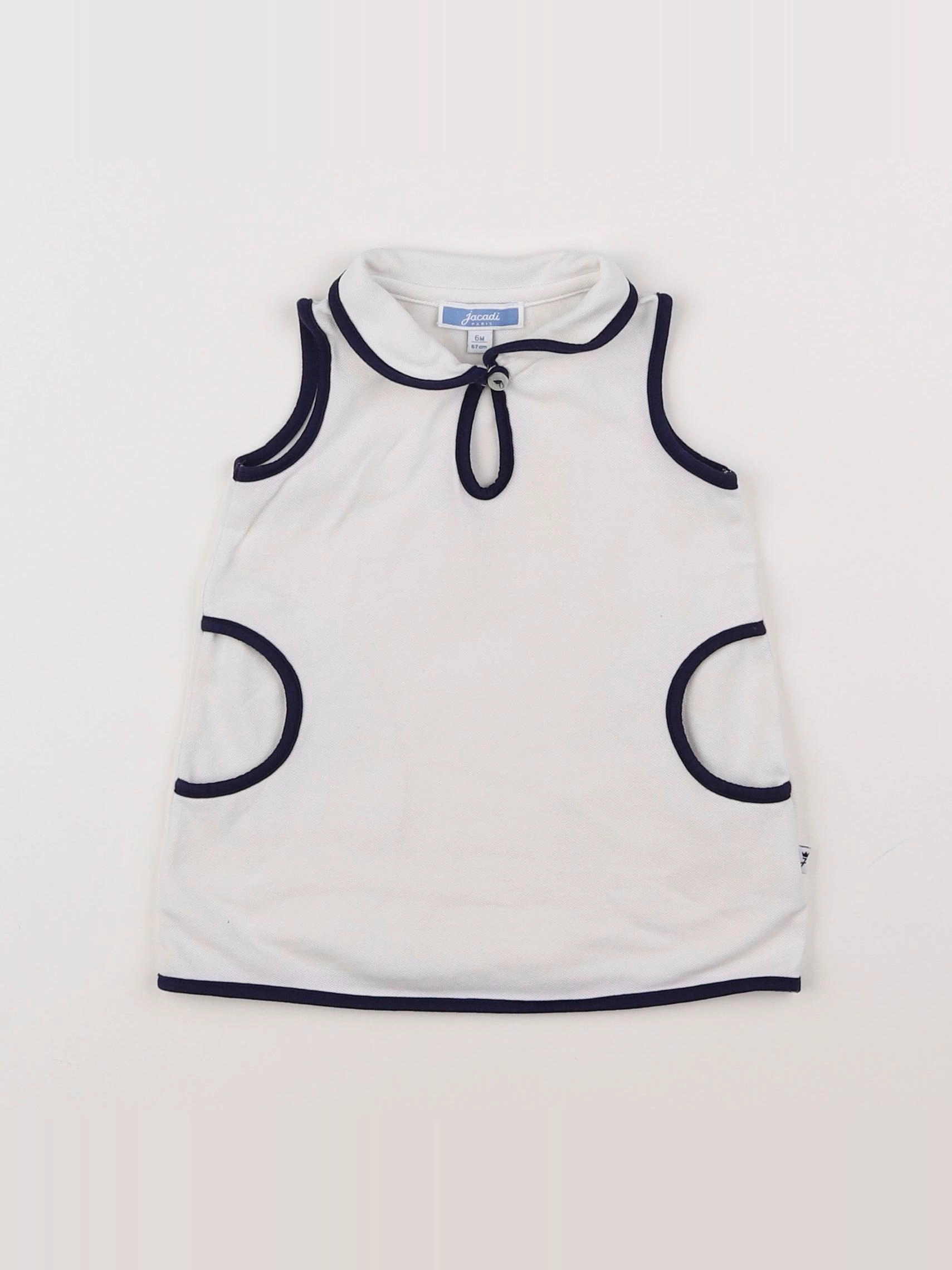 Jacadi - robe blanc, bleu - 6 mois